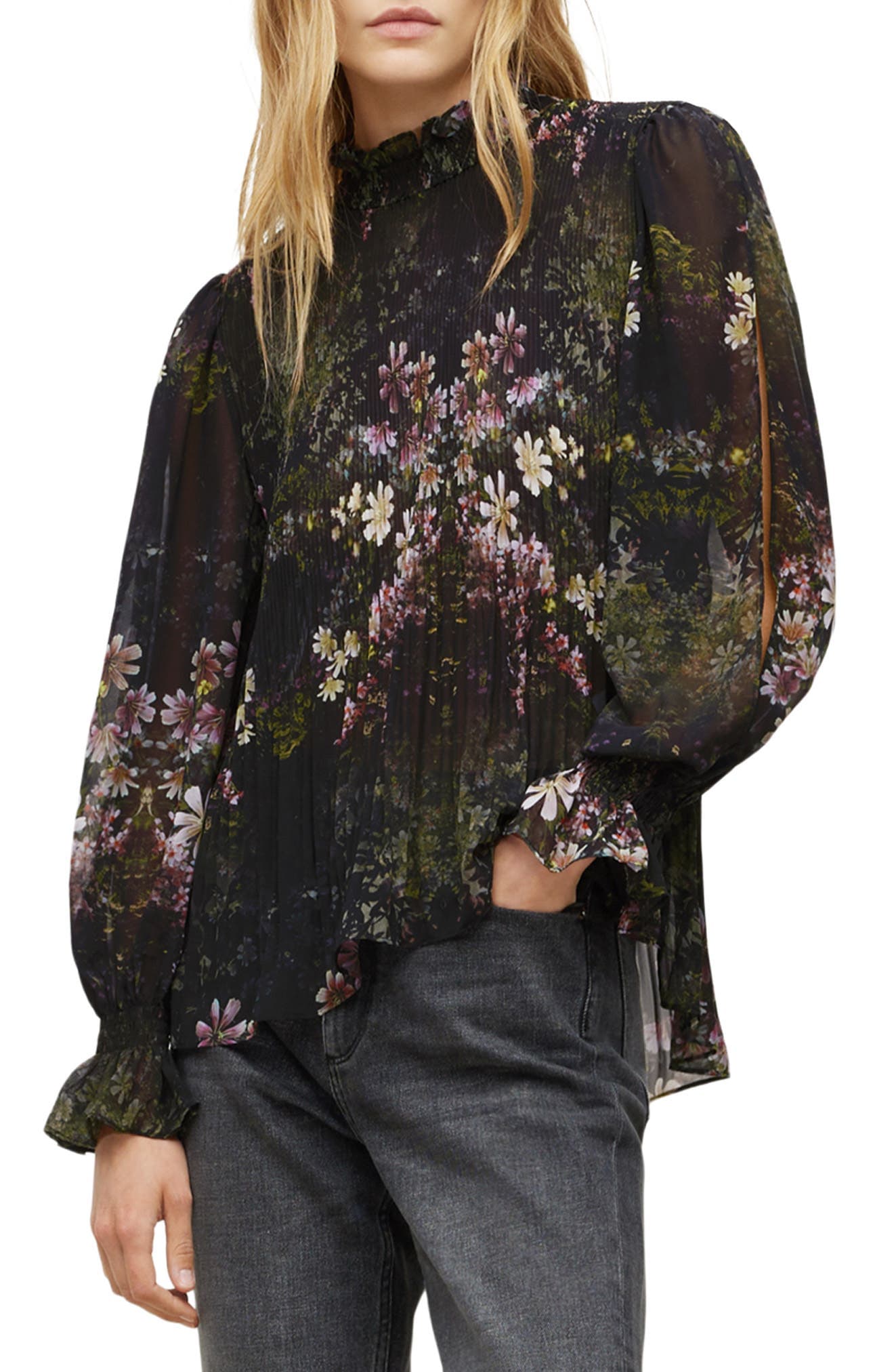 Cora Ophelia Pleated Floral Blouse - Image 1