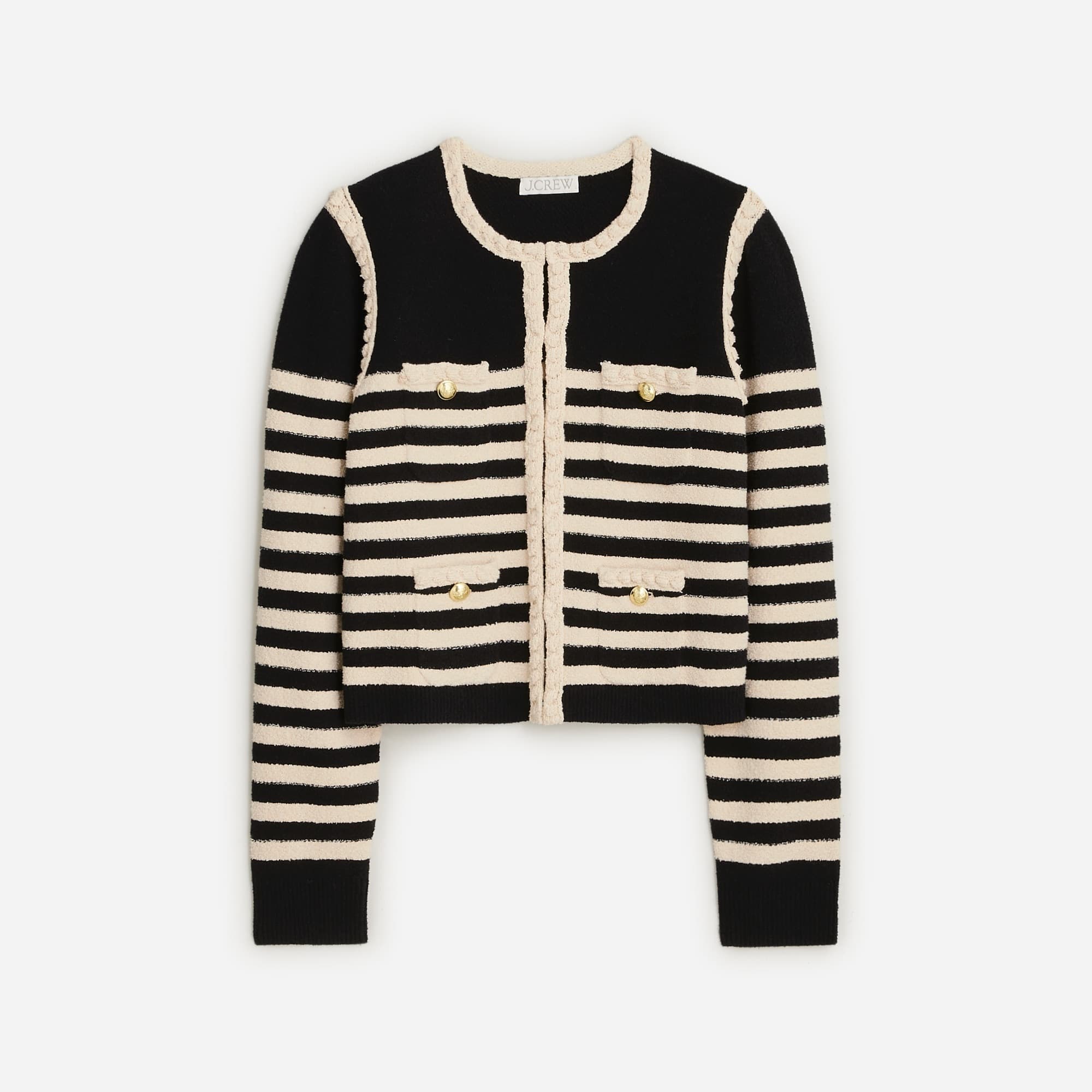 Odette Sweater Lady Jacket In Striped Boucl Eacut - Image 1