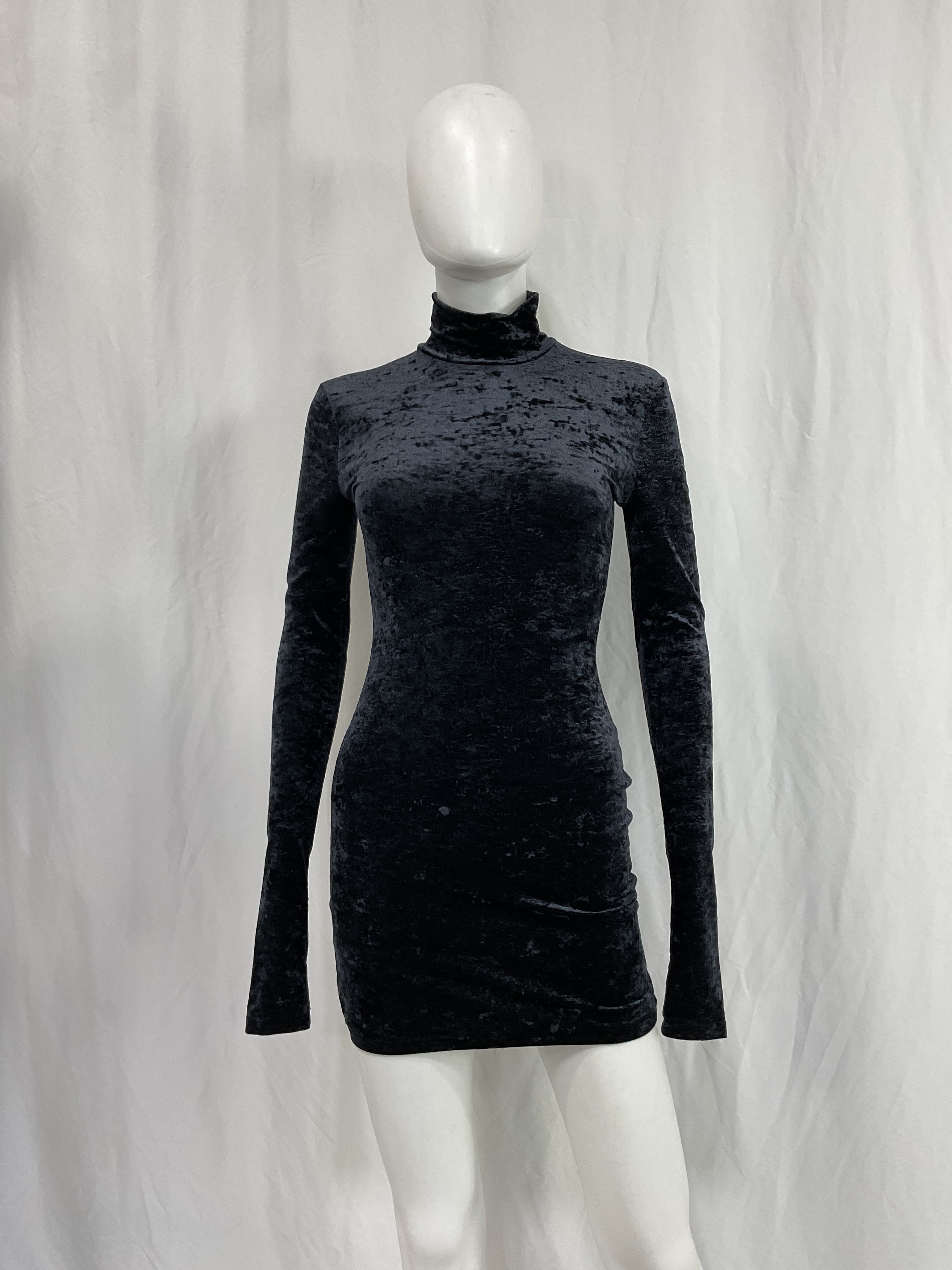 Hilda Turtleneck Mini Dress In Black - Image 2