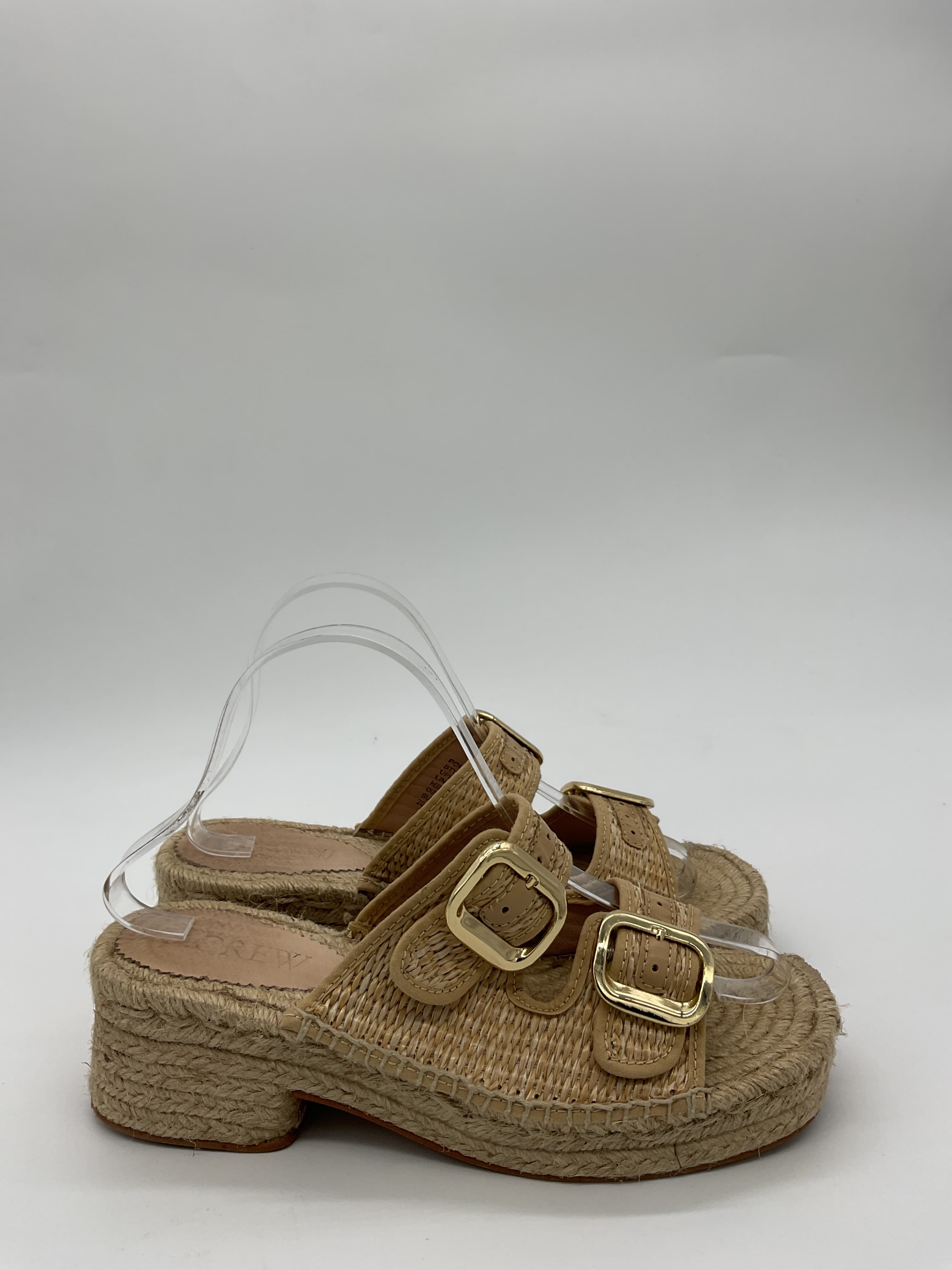 Block Heel Espadrilles In Faux Raff - Image 4
