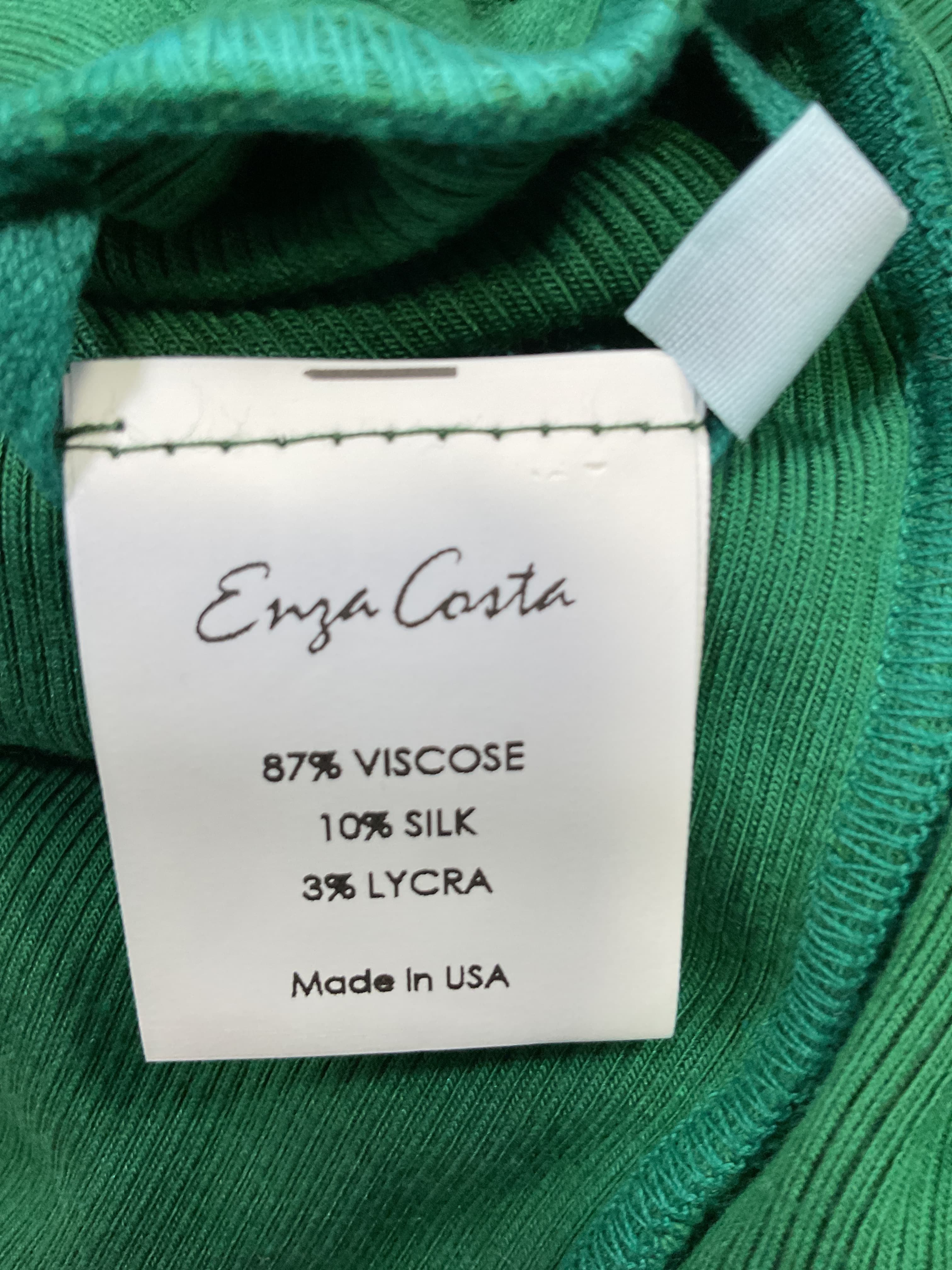 Enza Costa For Fwrd Stretch Silk Knit Asymmetrical Strappy Dress In Fern - Image 2