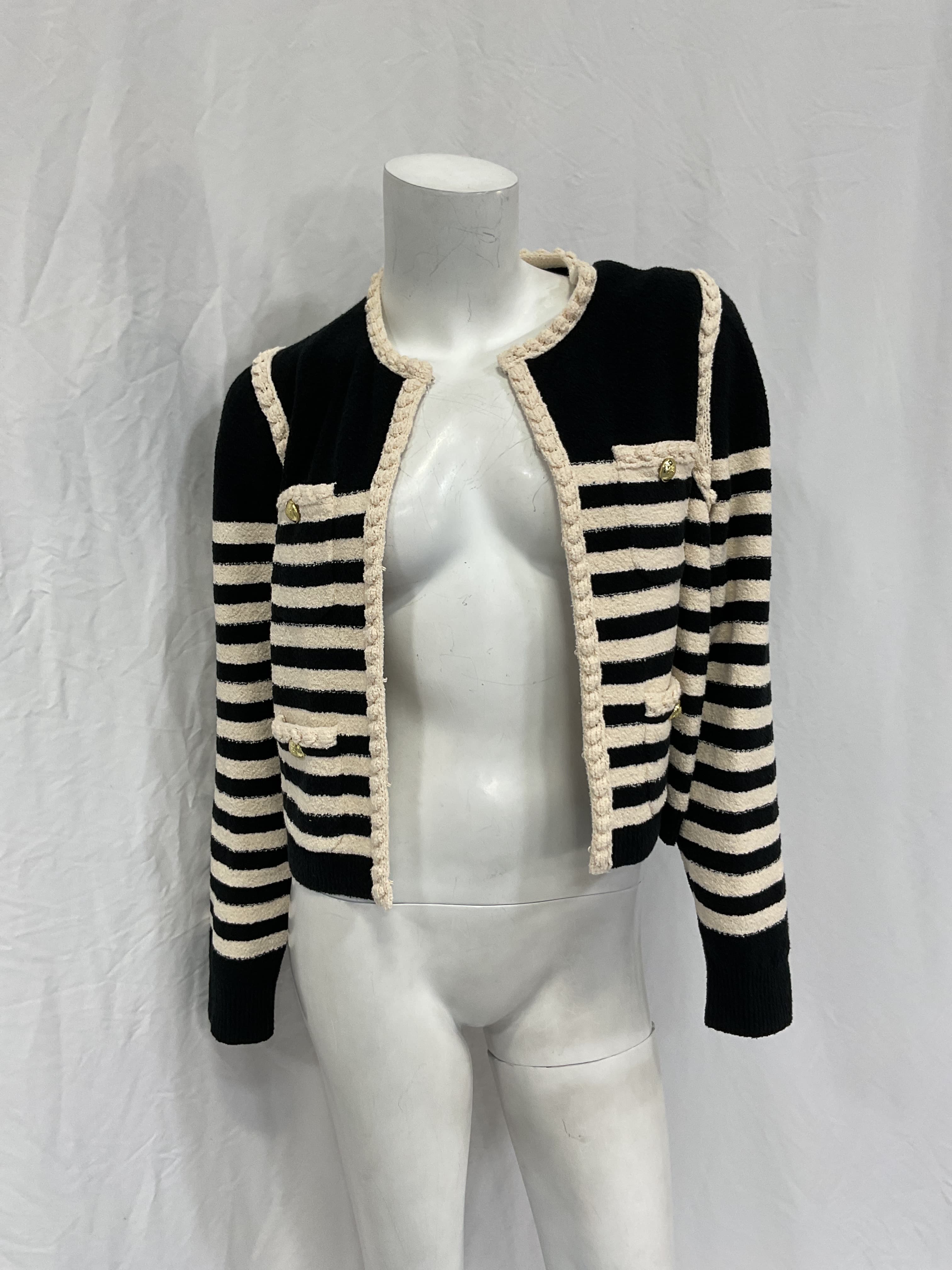 Odette Sweater Lady Jacket In Striped Boucl Eacut - Image 2