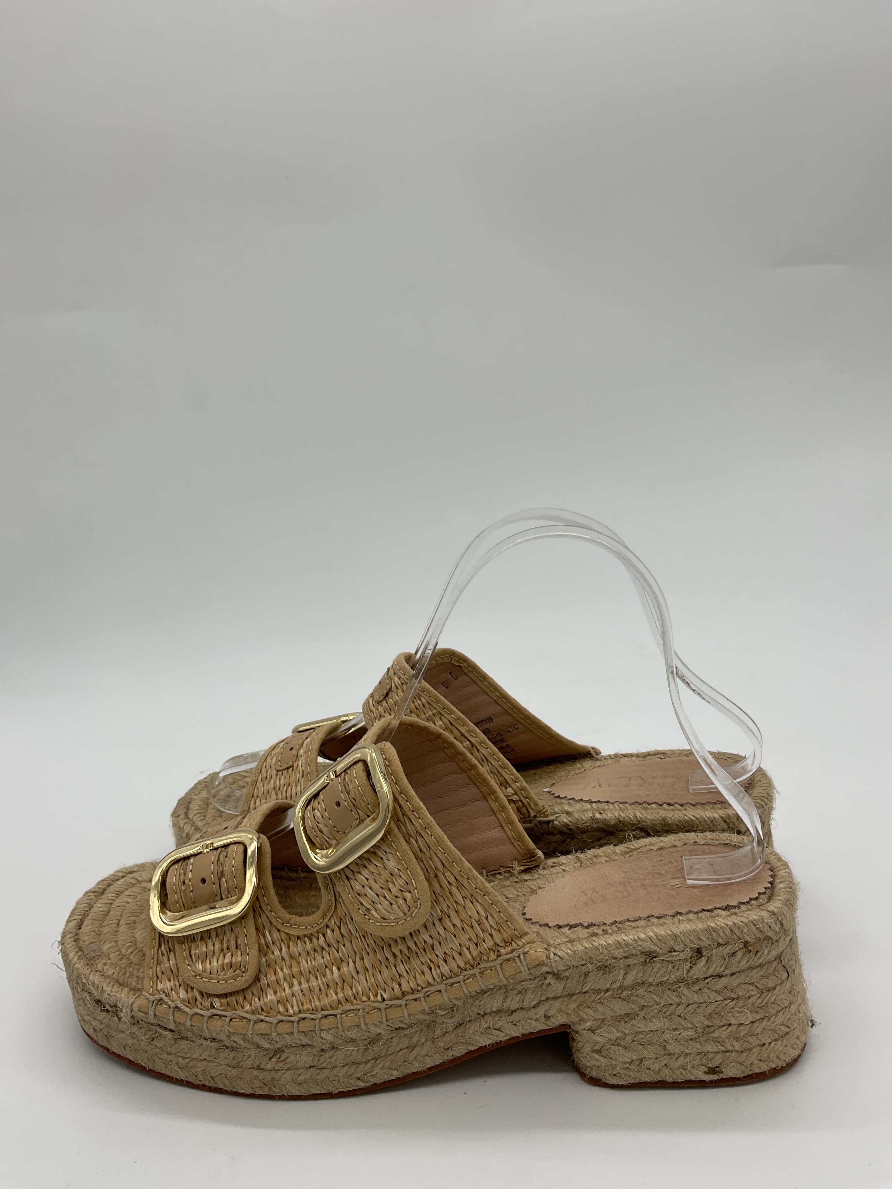 Block Heel Espadrilles In Faux Raff - Image 3