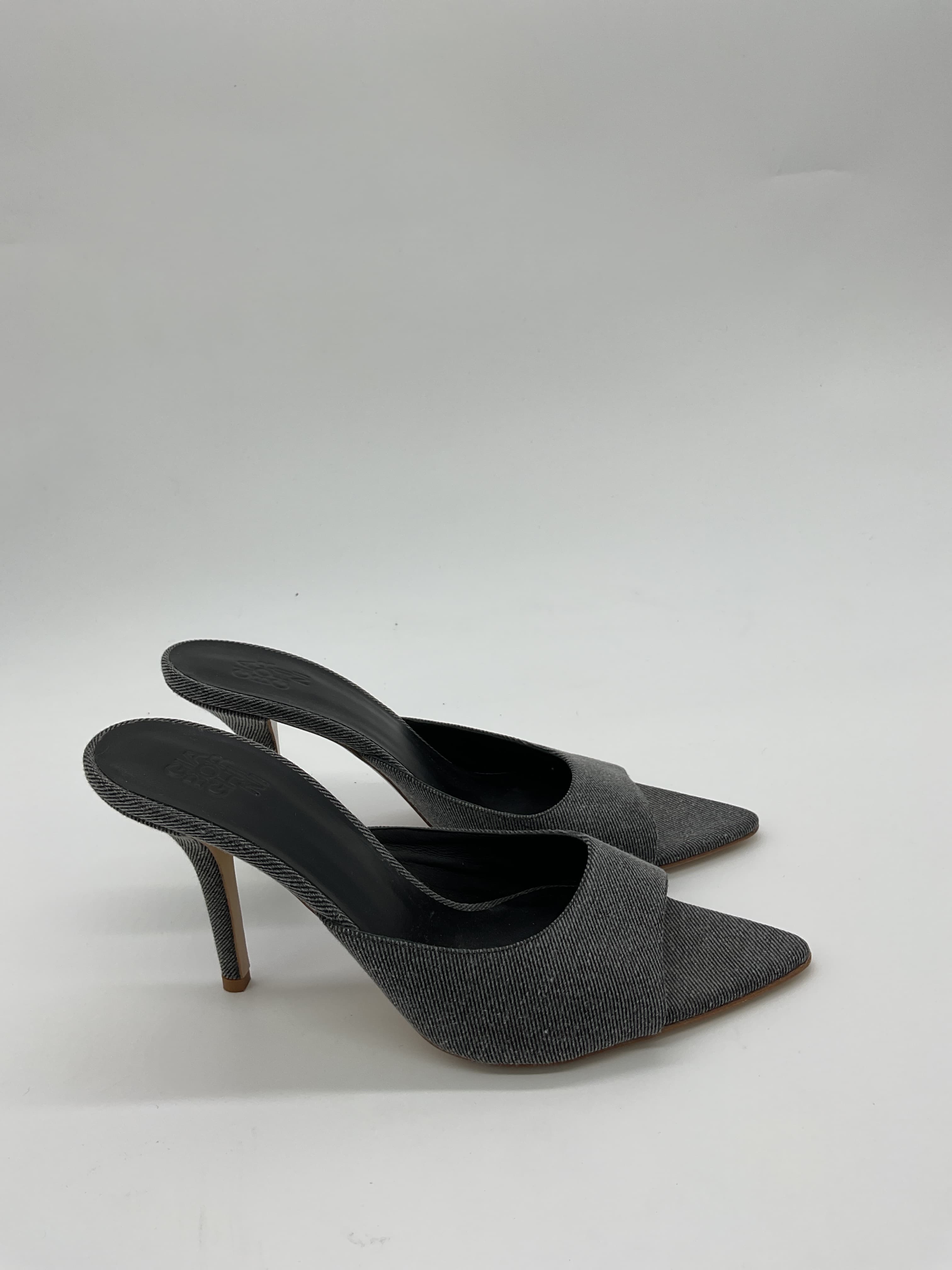 Gia Borghini X Pernille Teisbaek Pointed Mule In Anthracite Denim - Image 4