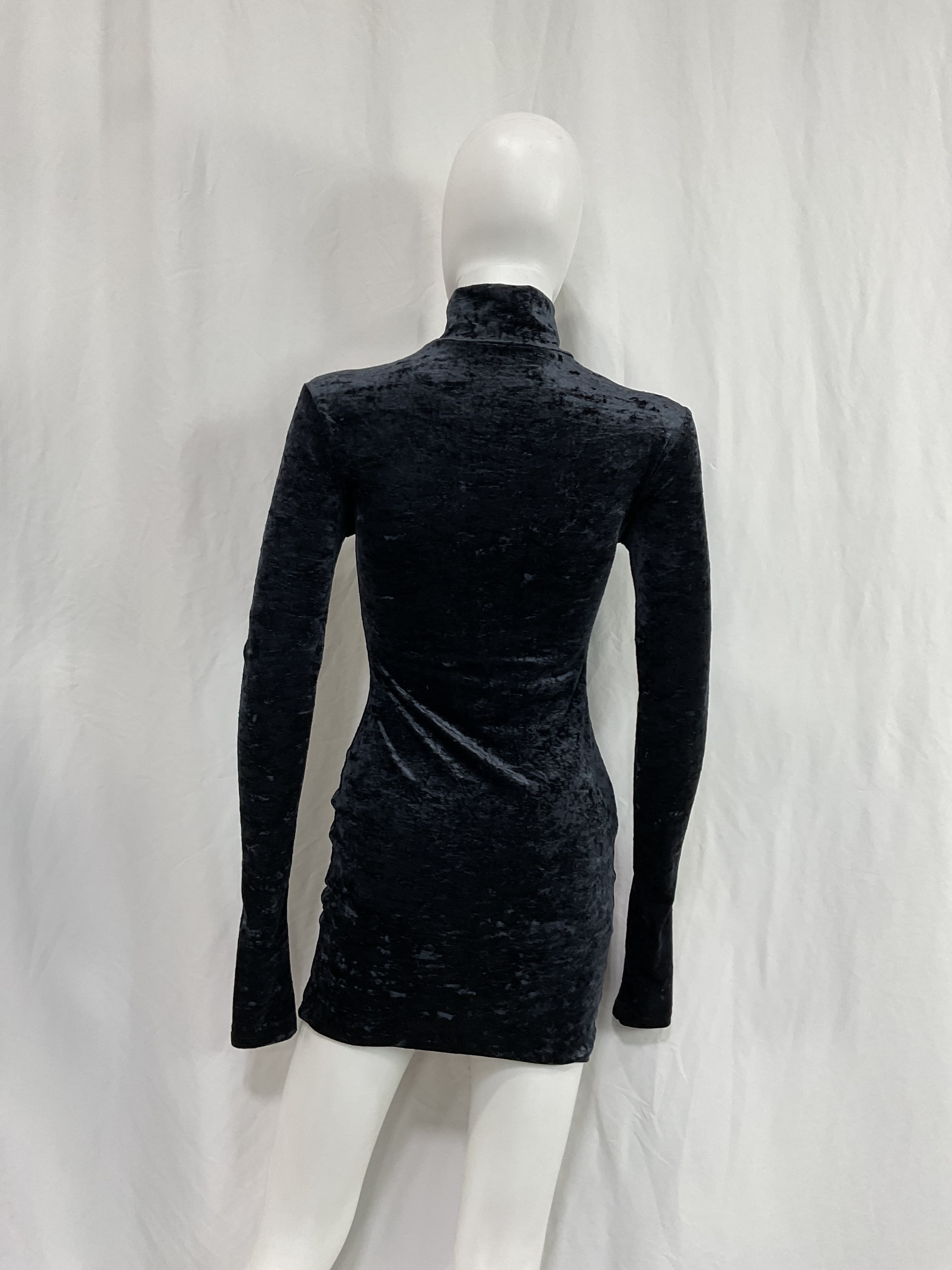 Hilda Turtleneck Mini Dress In Black - Image 3
