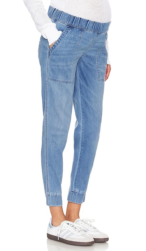 Kit Maternity Denim Jogger In Faded Indigo - Image 1