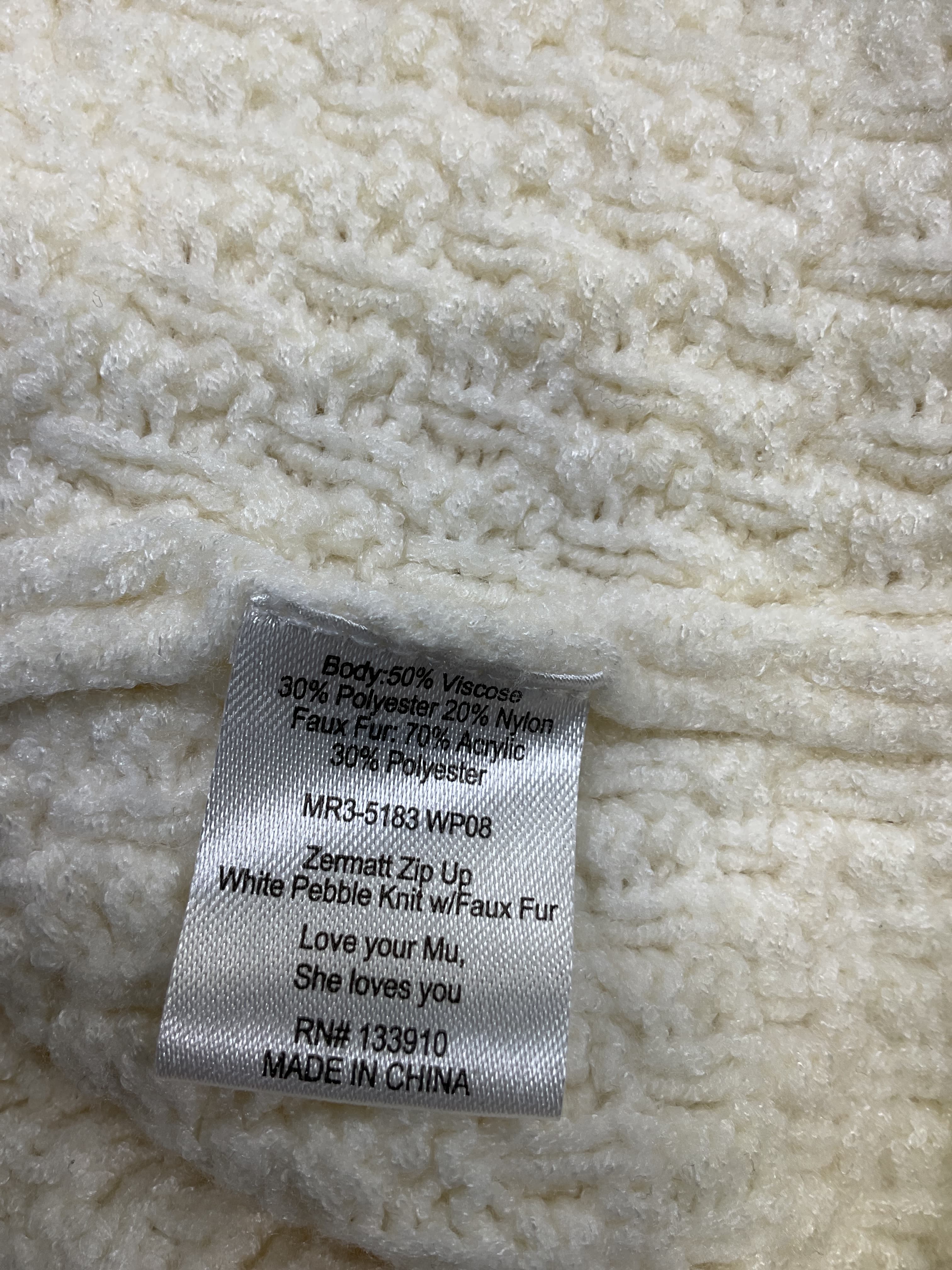Zermatt Zip Up In White Pebble - Image 4
