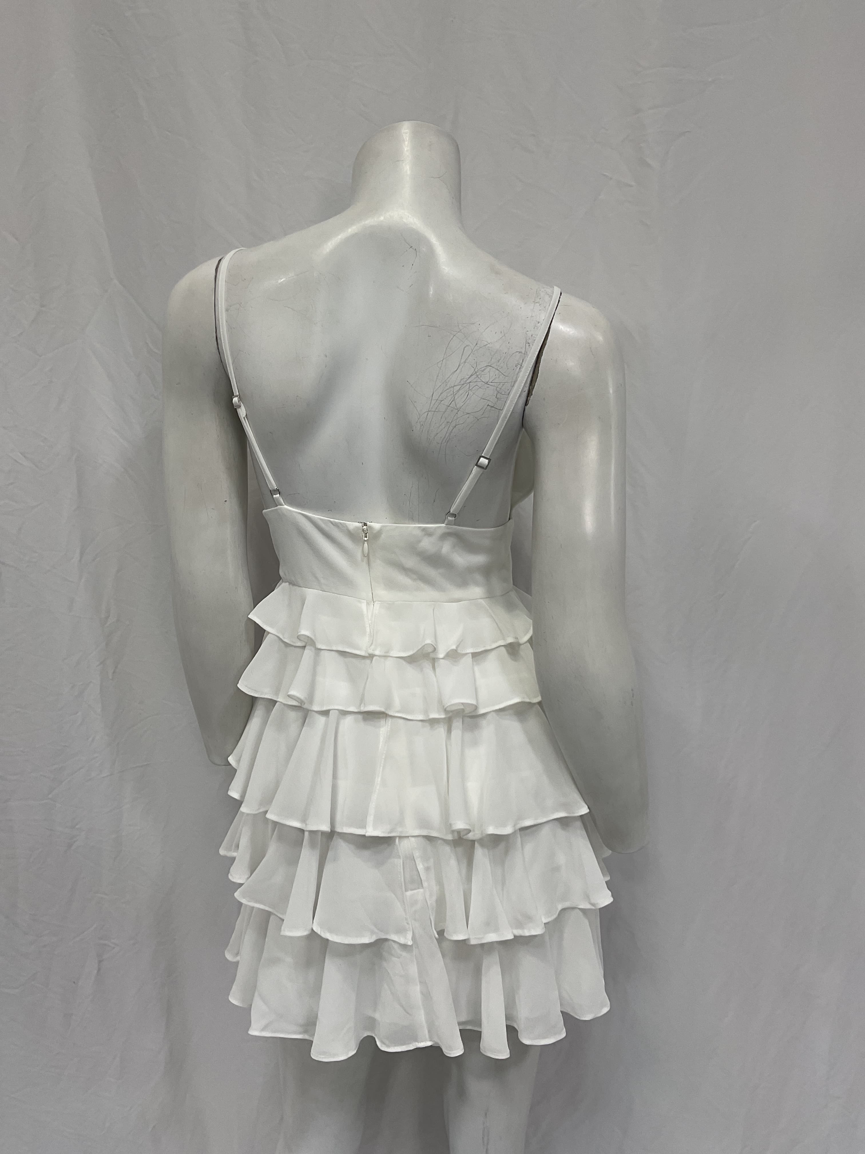 Roxanne Mini Dress In White - Image 3