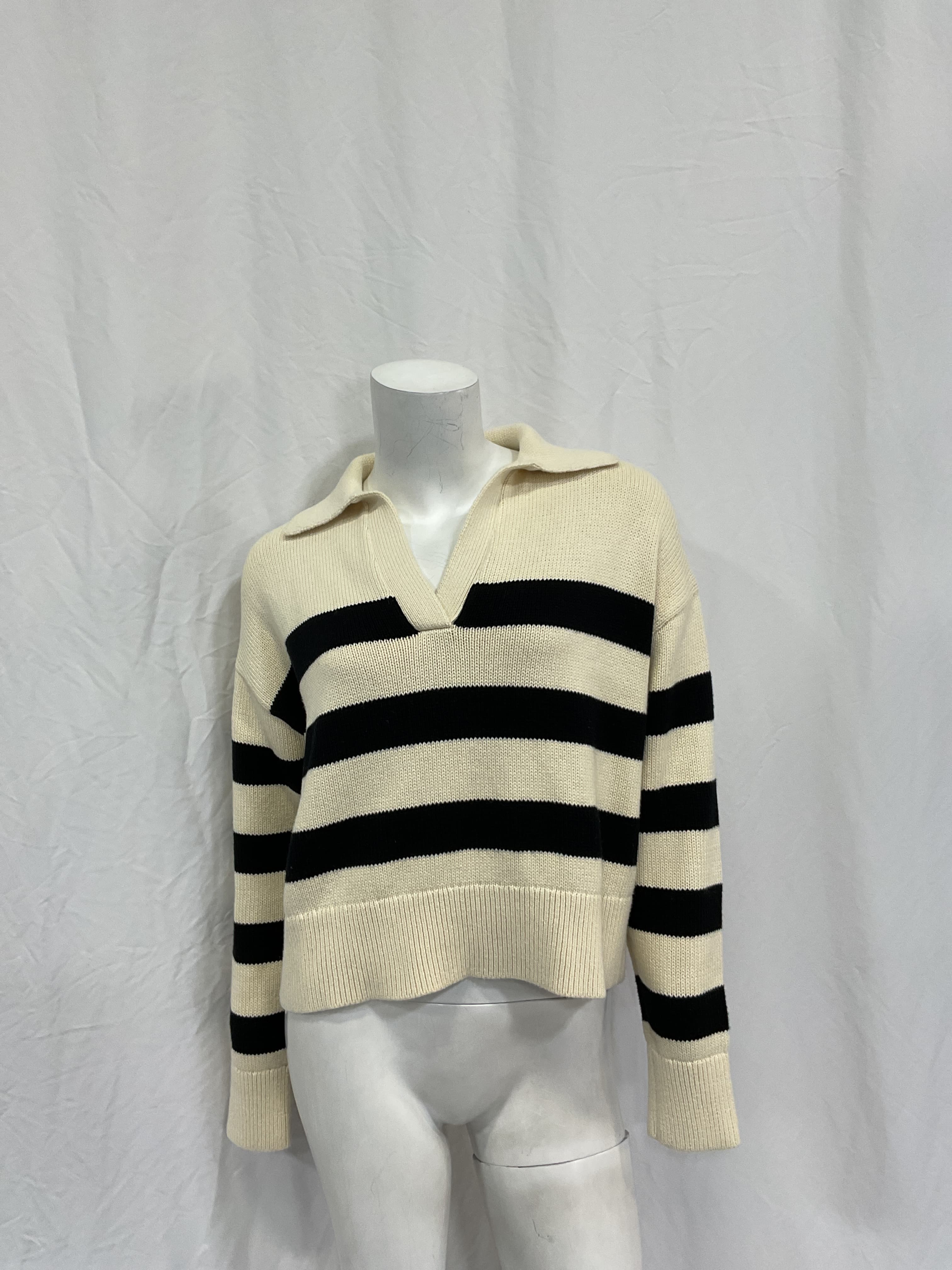 Velvet By Graham & Spencer Lucie Sweater In Black & Cream - Image 2