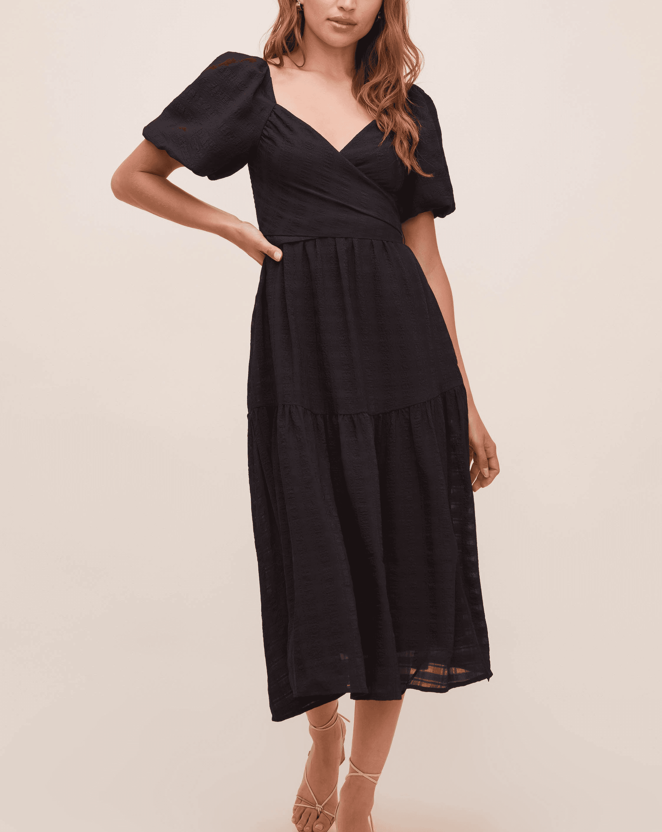 Sonnet Puff Sleeve Midi Dress - Image 1