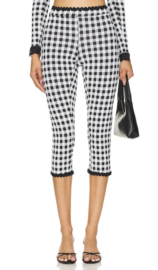 Riding Leggings In Black & White Gingham - Image 1