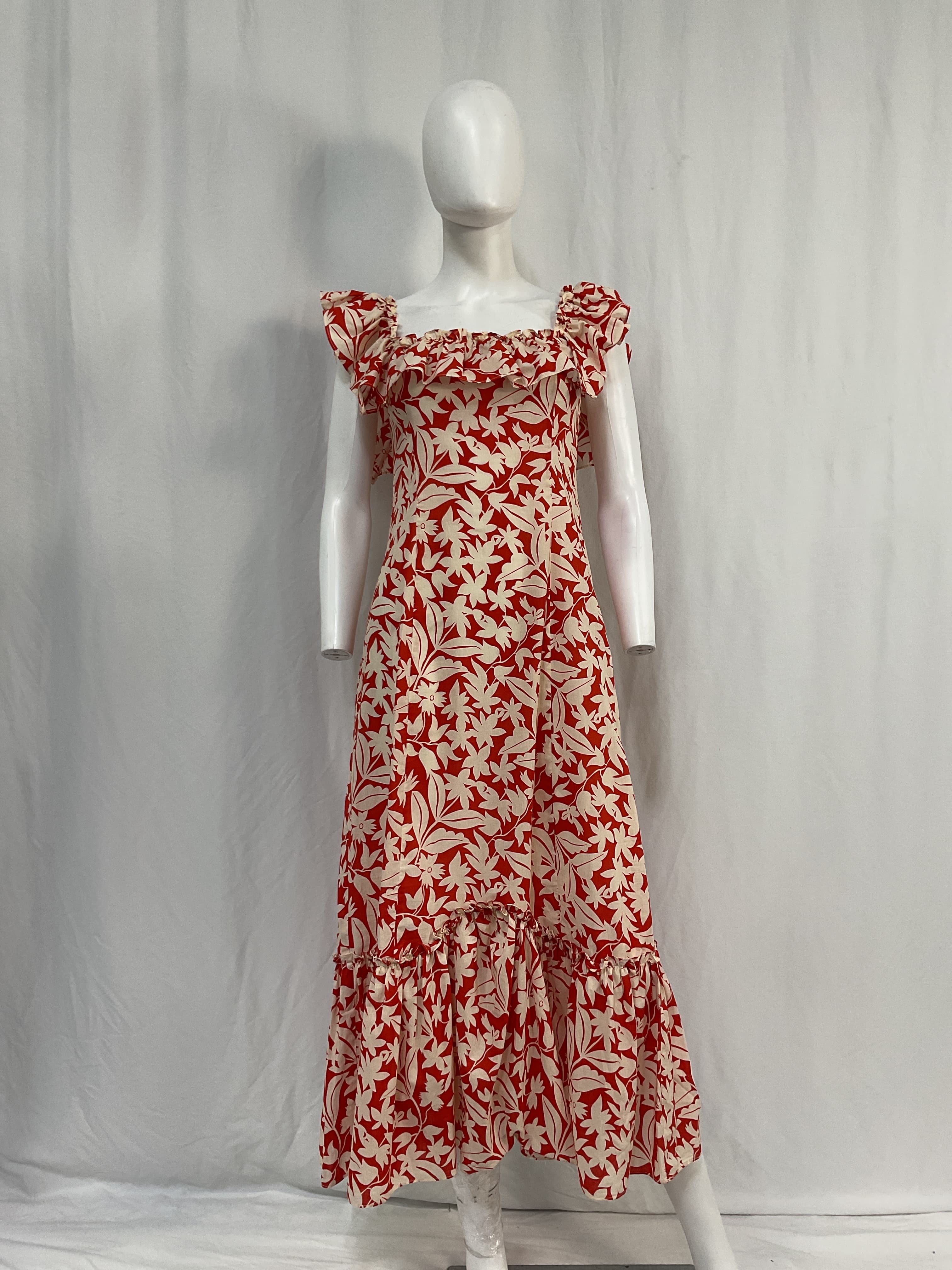 June Ruffled Floral-Print Cotton-Voile Midi Dress - Image 2