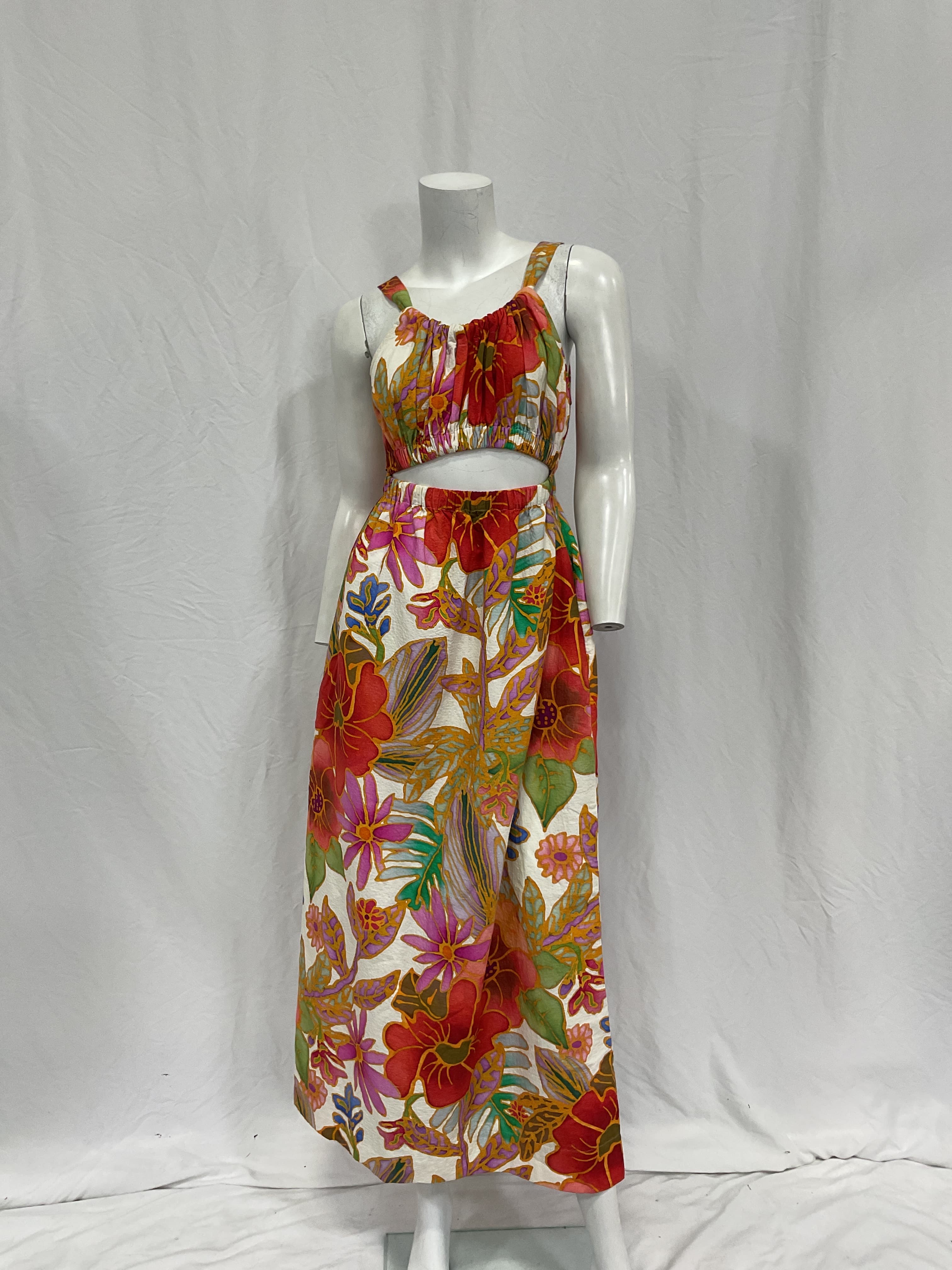 Bettina Cutout Floral-Print Organic Cotton-Jacquard Midi Dress - Image 2