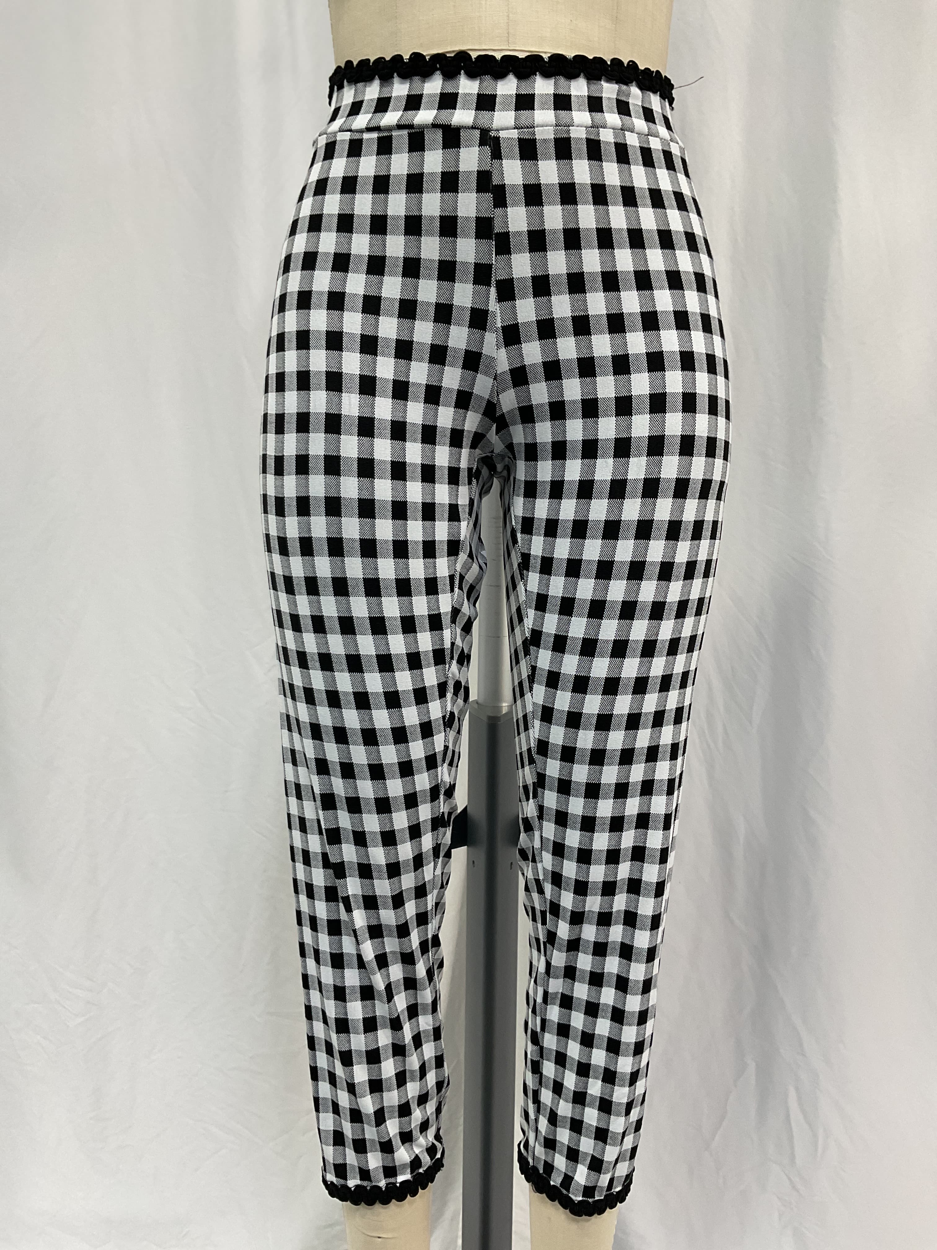 Riding Leggings In Black & White Gingham - Image 2