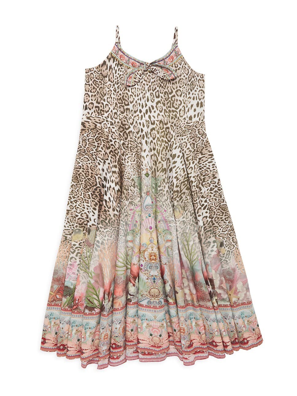 Little Girl's & Girl's Tie Front Maxi Dress - Image 1