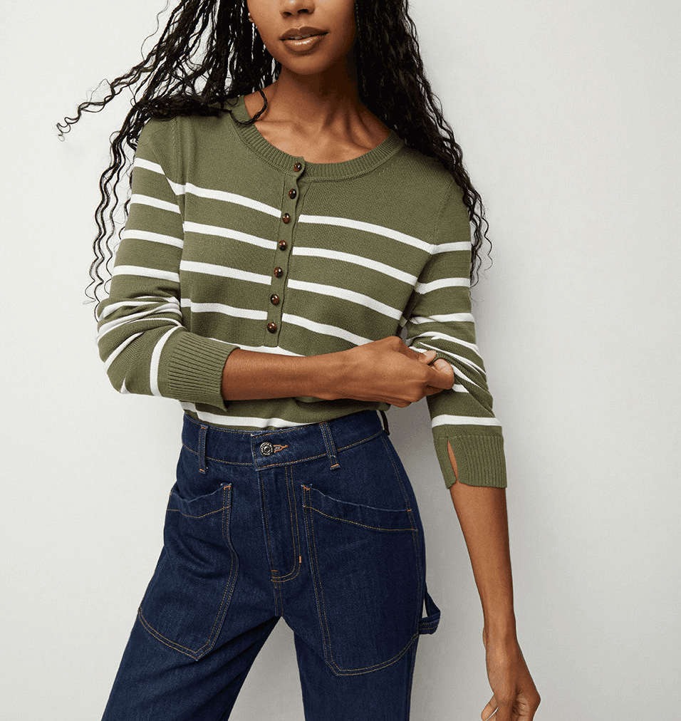 Dianora Striped Knit Top - Image 1