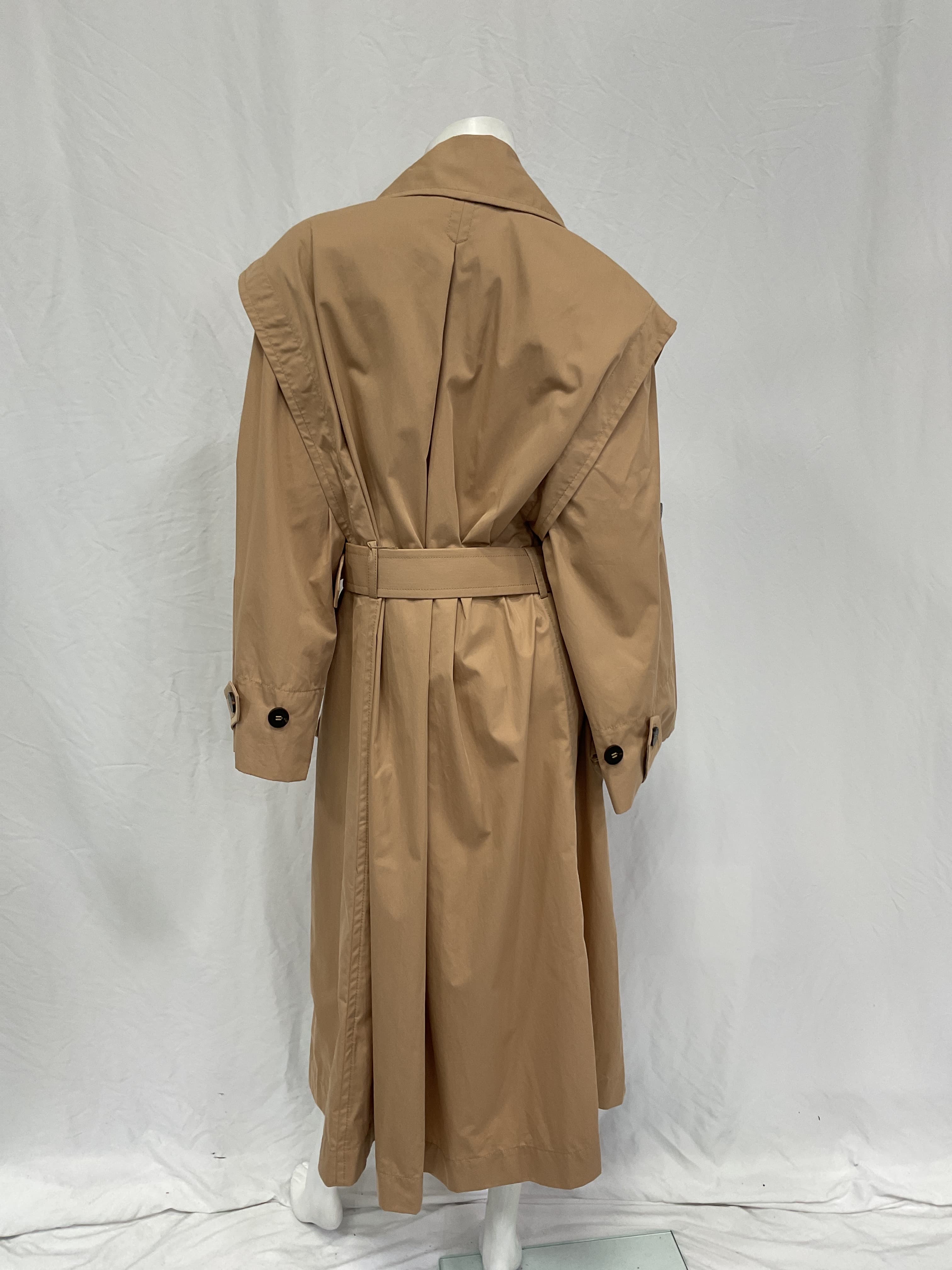 Belted Pleated Cotton-Blend Twill Trench Coat - Image 3