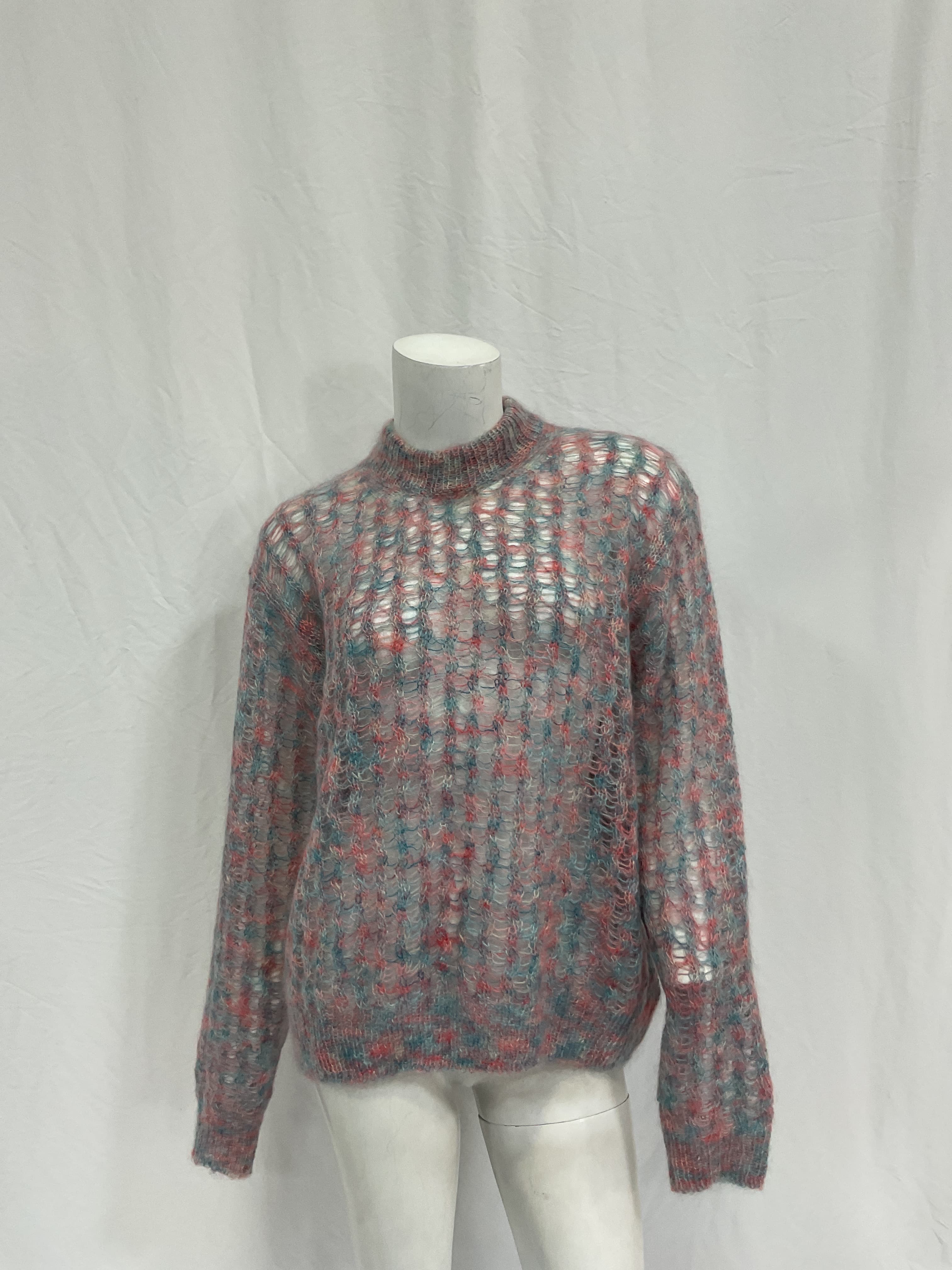 Mohair Sweater In Pink & Blue - Image 4