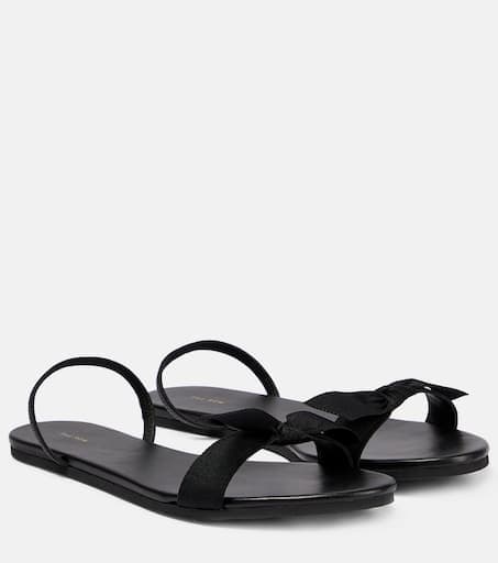 Bow Leather Slingback Sandals - Image 1