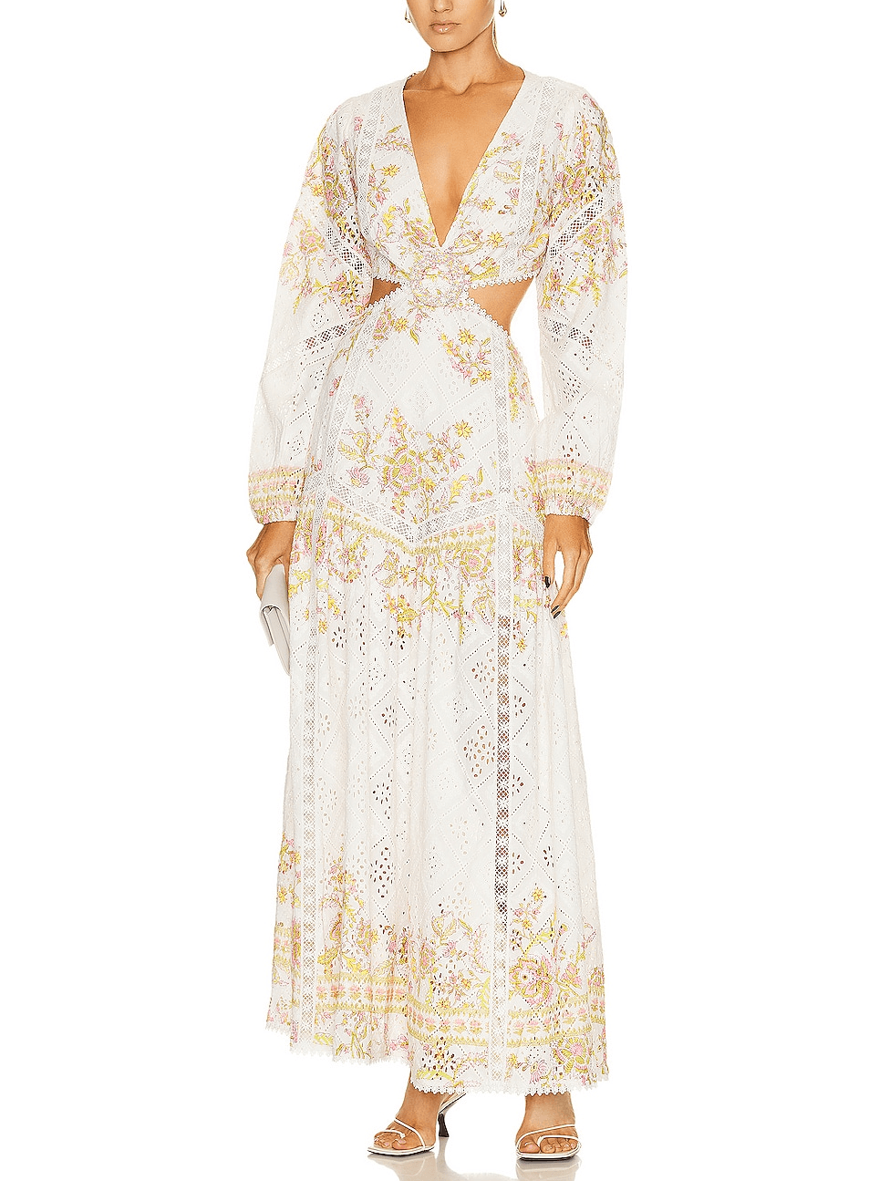 Aira Long Dress In Off White - Image 1