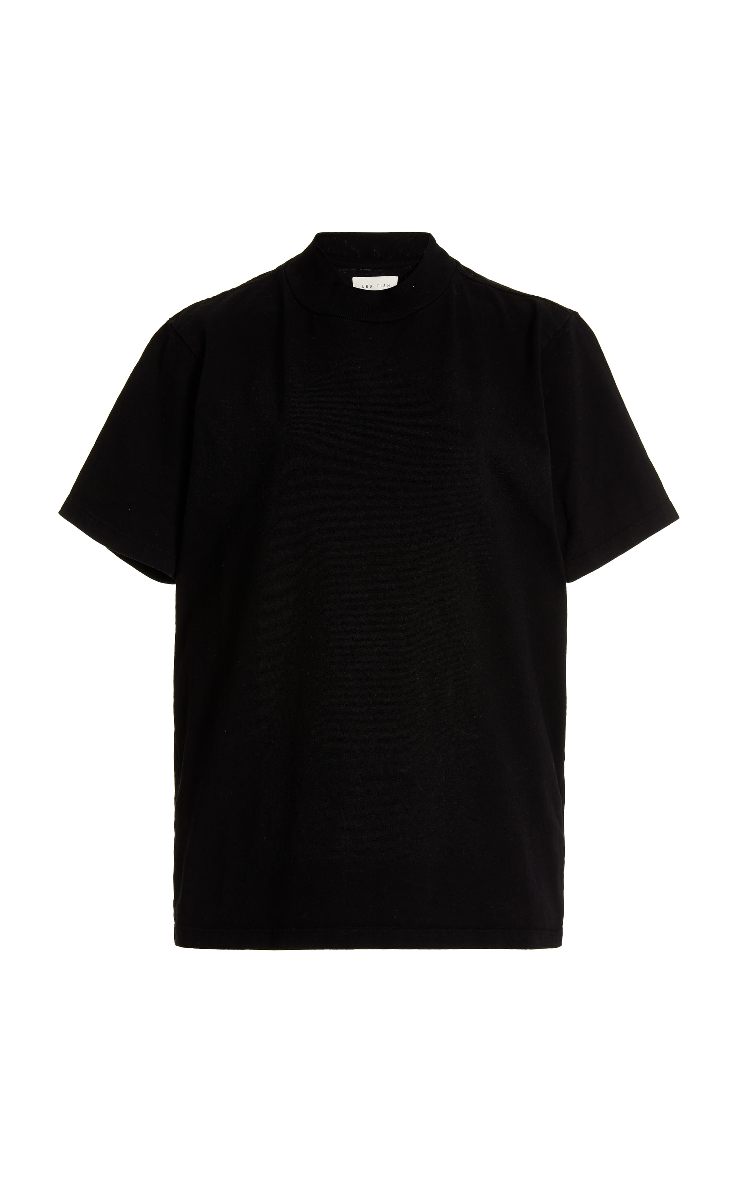 Cotton Mock-Neck T-Shirt - Image 1