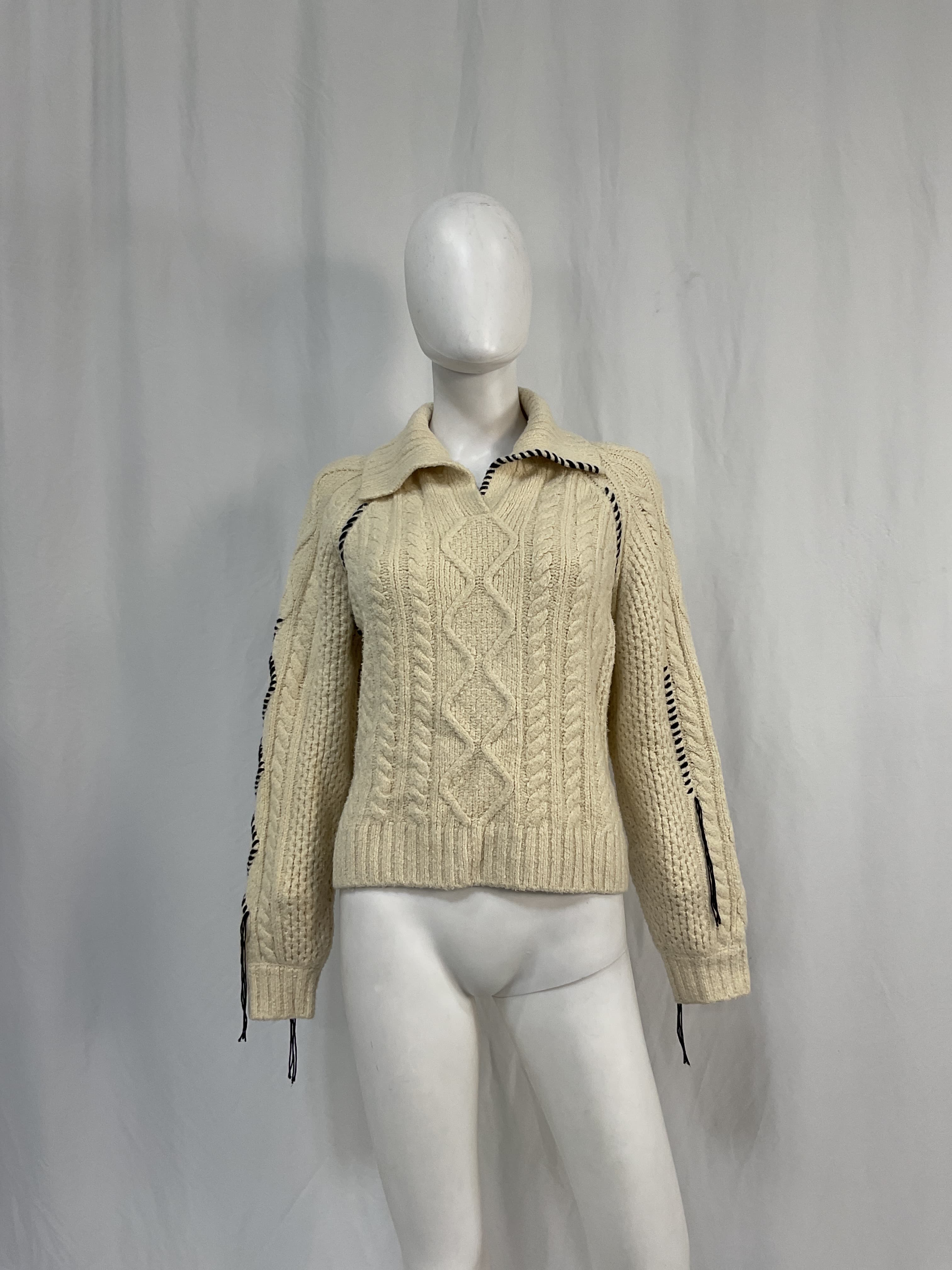 Eve Whipstitched Cable-Knit Organic Cotton-Blend Sweater - Image 2