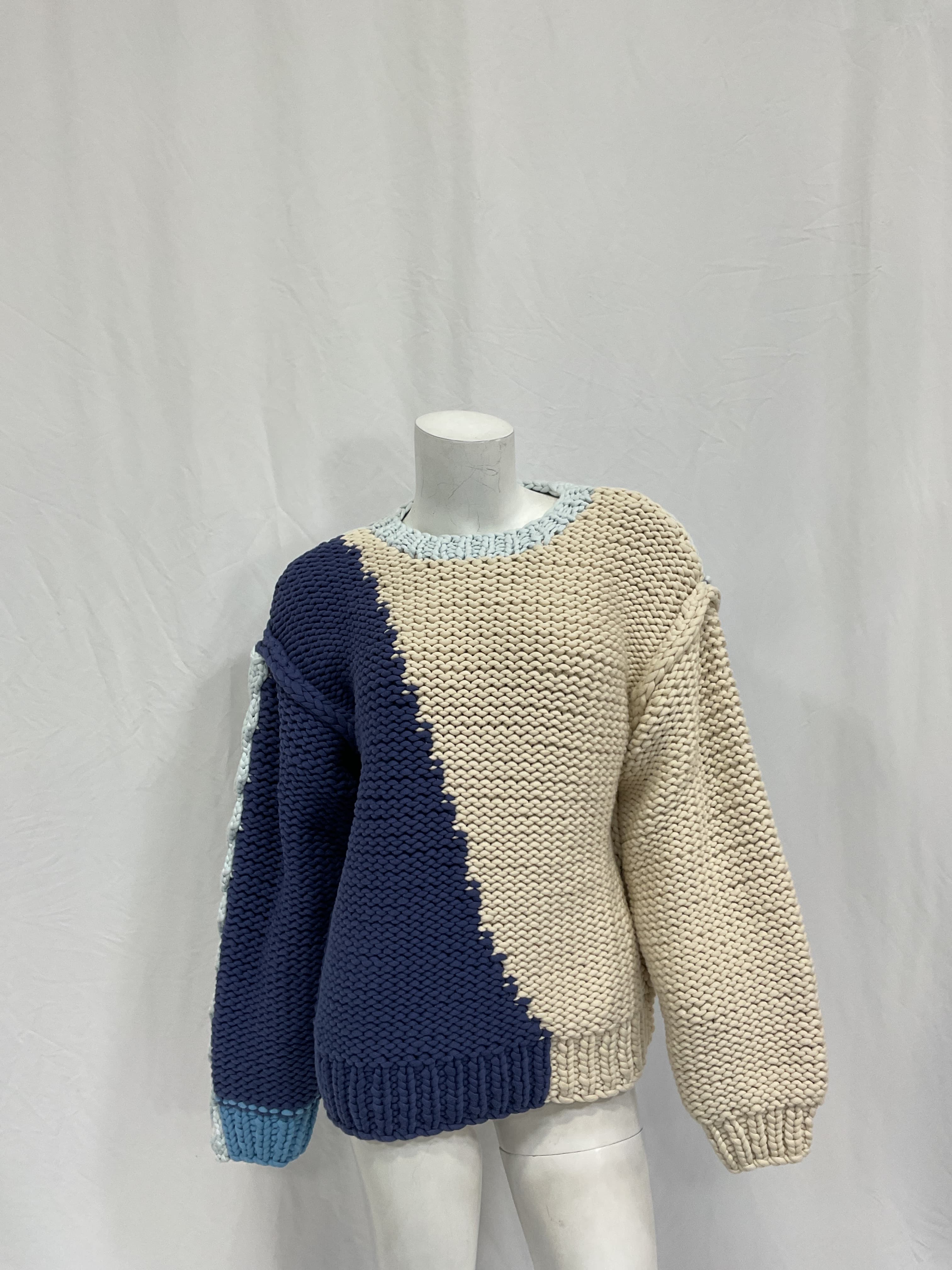 Isaiah Oversized Color-Block Cotton-Blend Sweater - Image 2