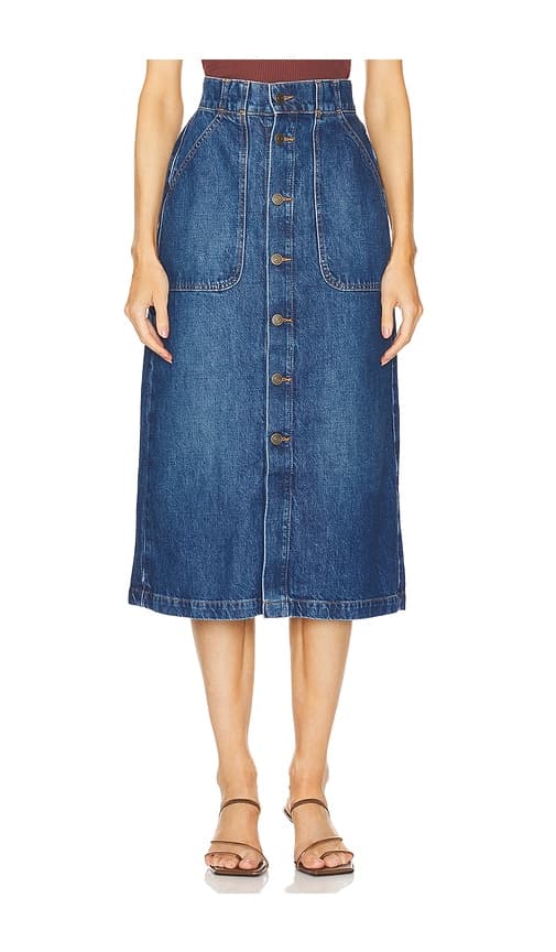 Modern Pocket Midi Skirt In October - Image 1