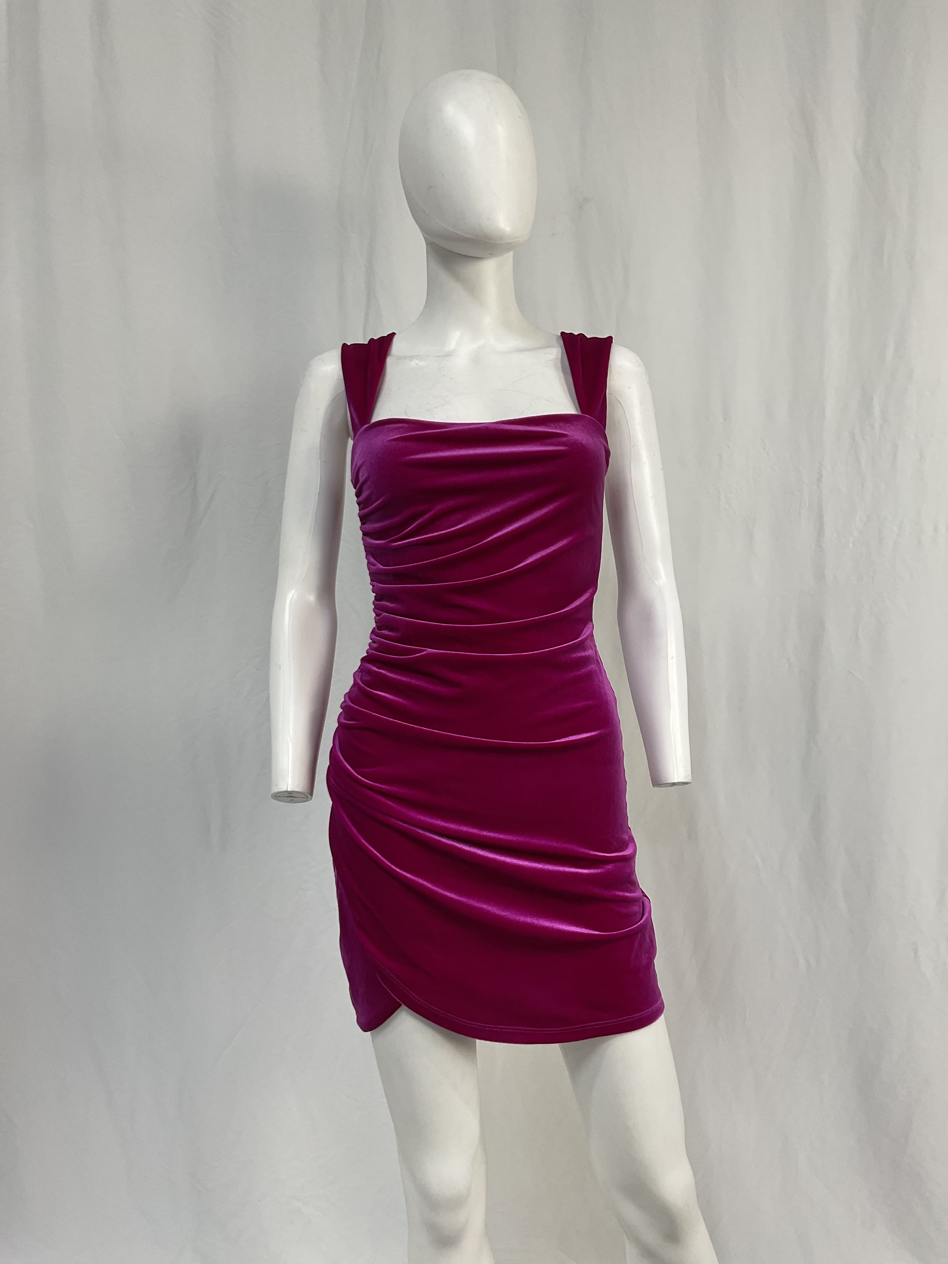 Paris Mini Dress In Fuchsia - Image 4