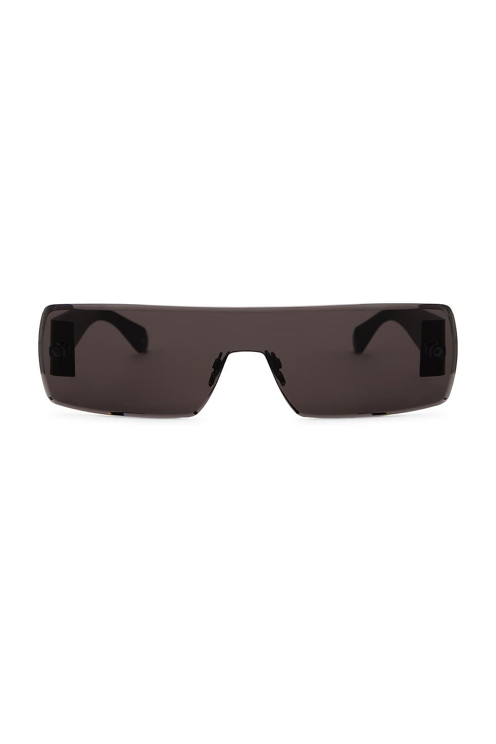 Alaa Lettering Logo Rectangular Sunglasses In Black & Grey - Image 1