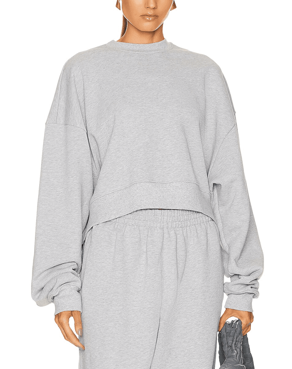 Wardrobe.nyc X Hailey Bieber Hb Track Top In Grey Marl - Image 1