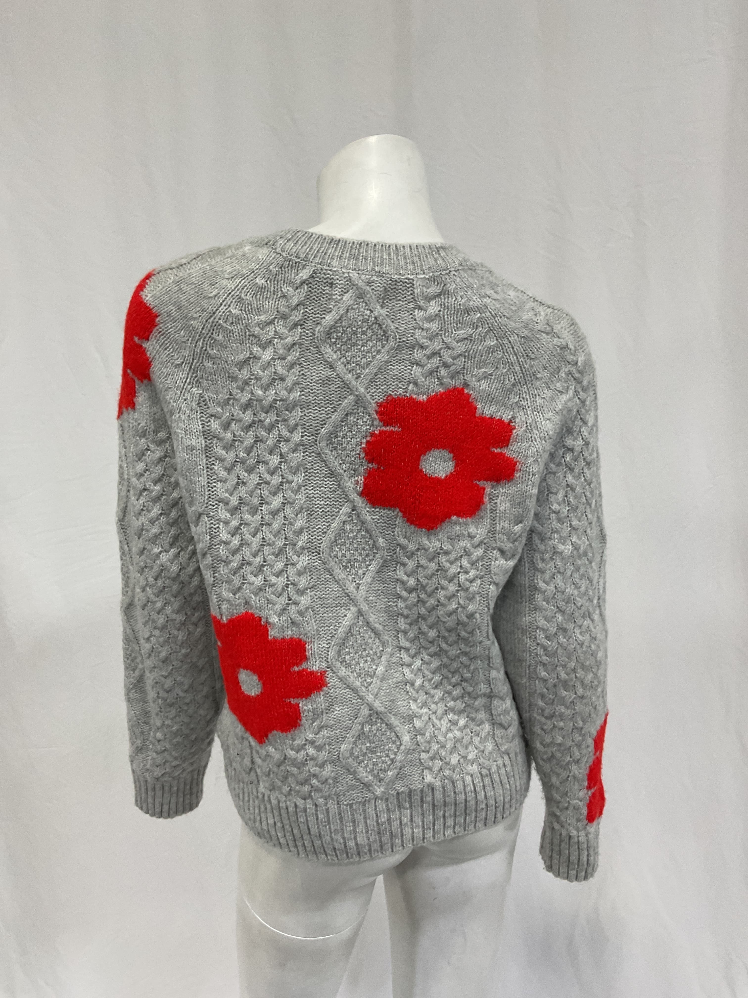 Maeve Cable Floral Pullover Sweater - Image 3