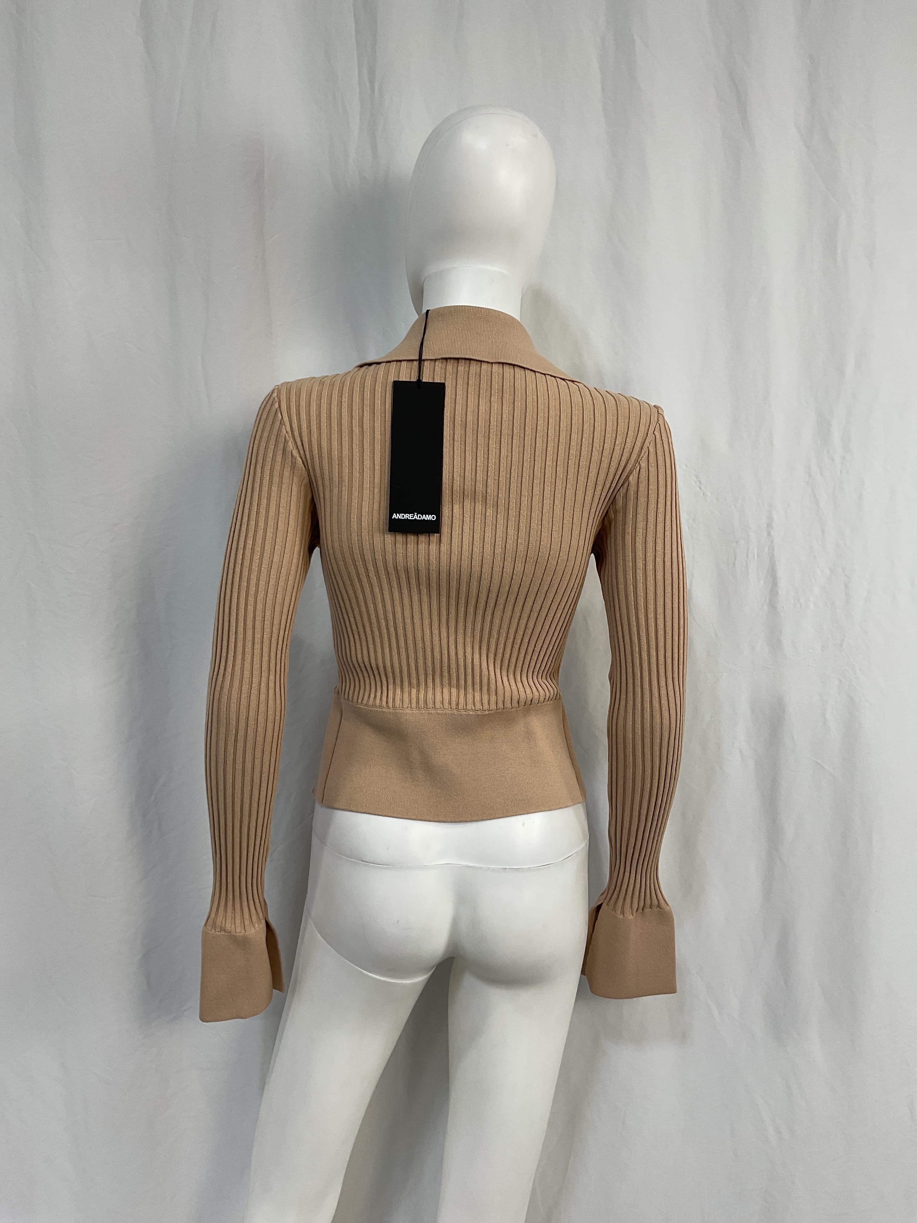 Ribbed Knit Top In Nude 001 - Image 3