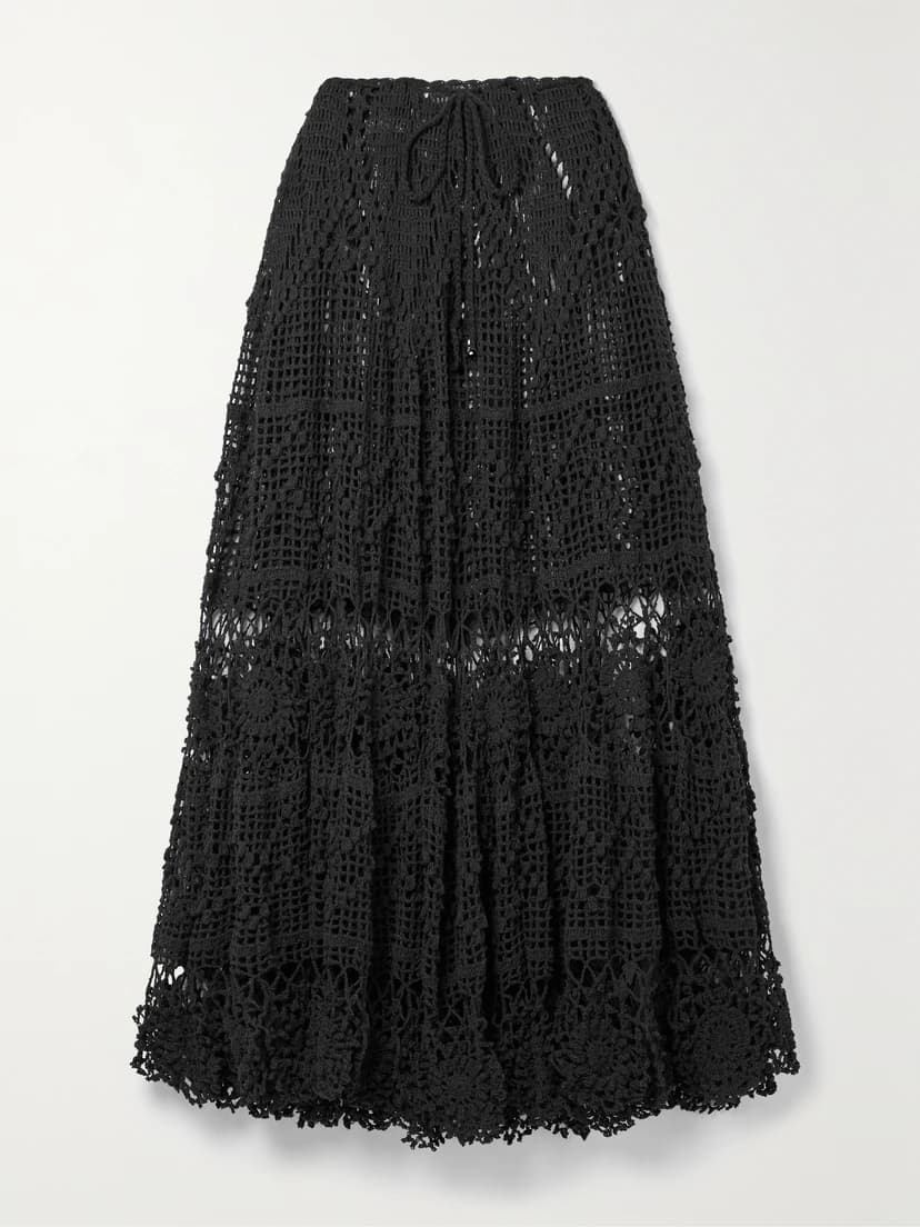 Joyce Crocheted Cotton Maxi Skirt - Image 1