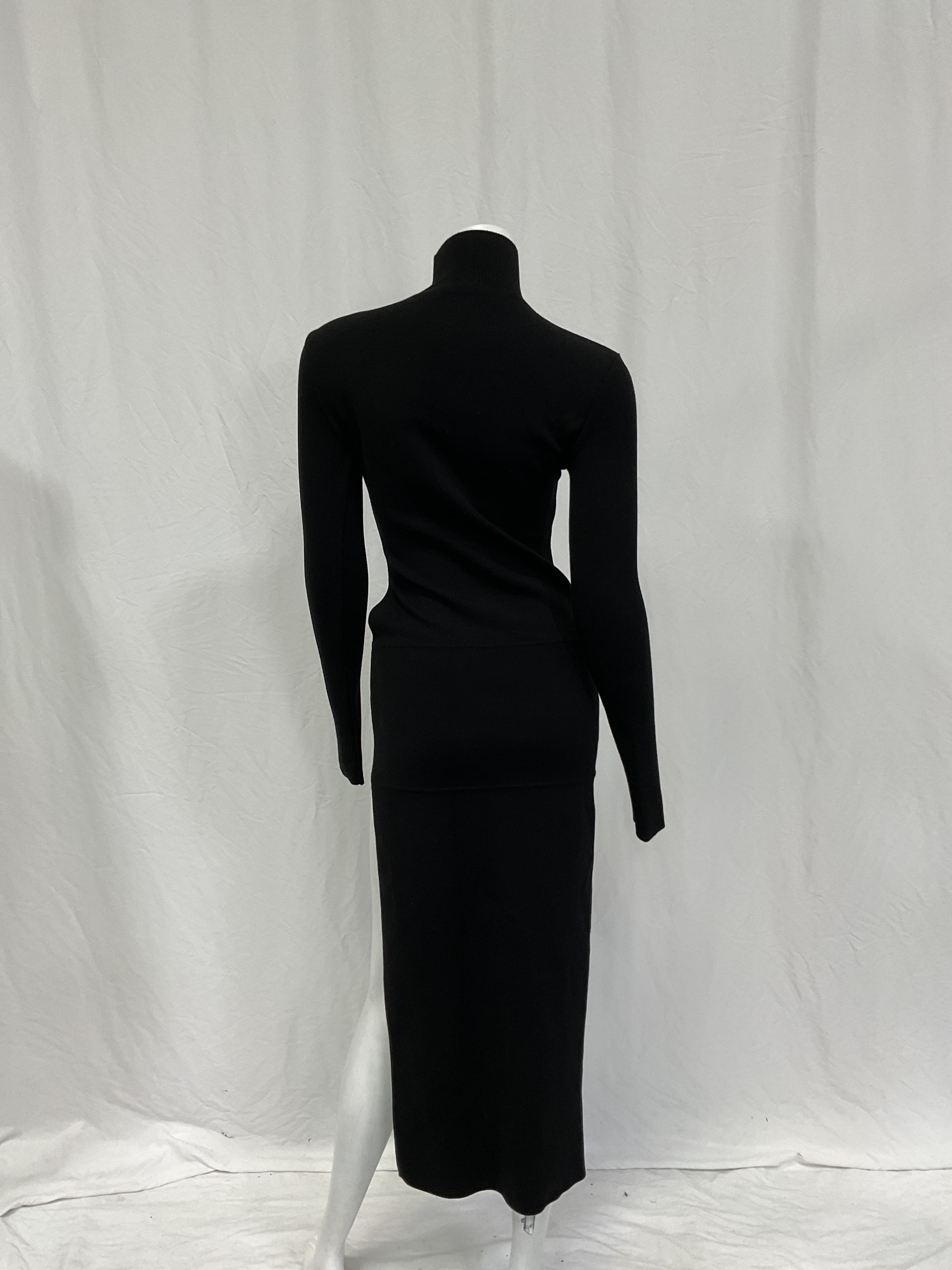 Asymmetric Midi Dress In Black - Image 2