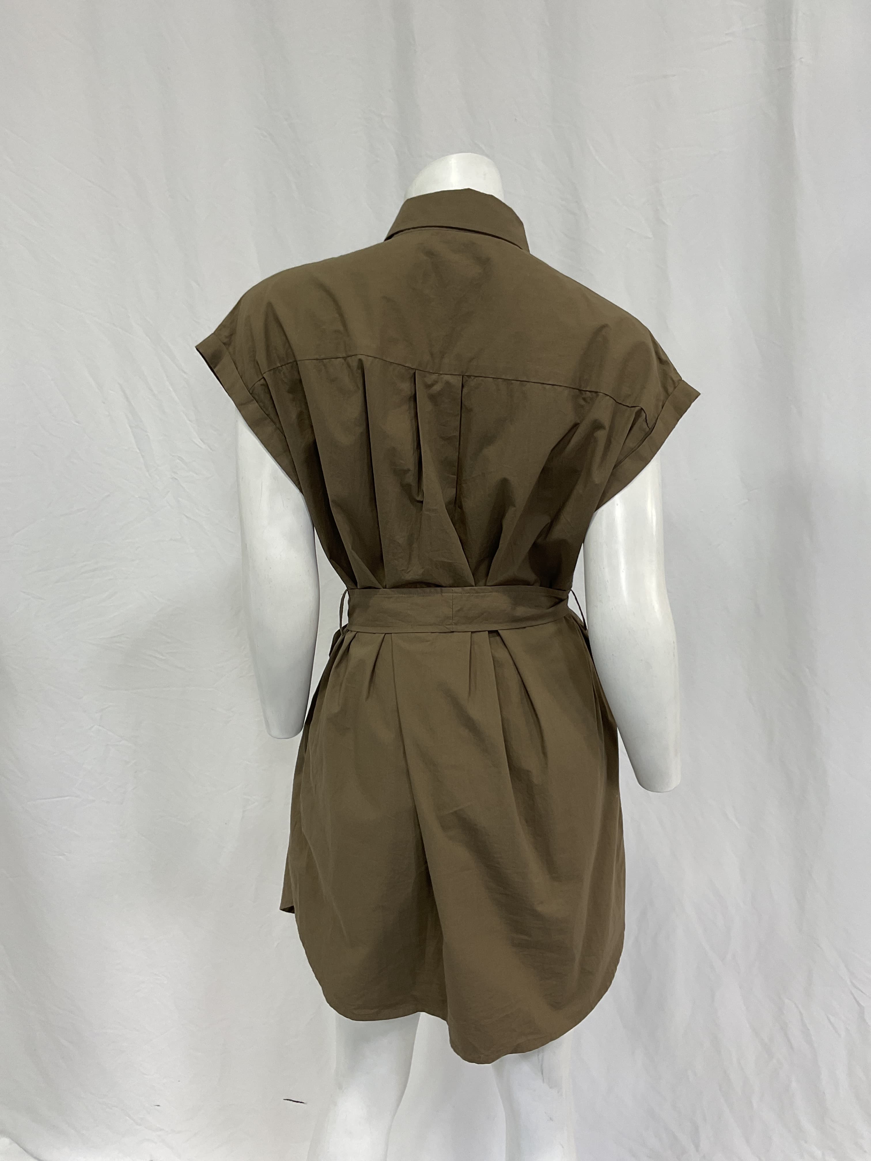 Mini Shirt Dress In Olive - Image 2