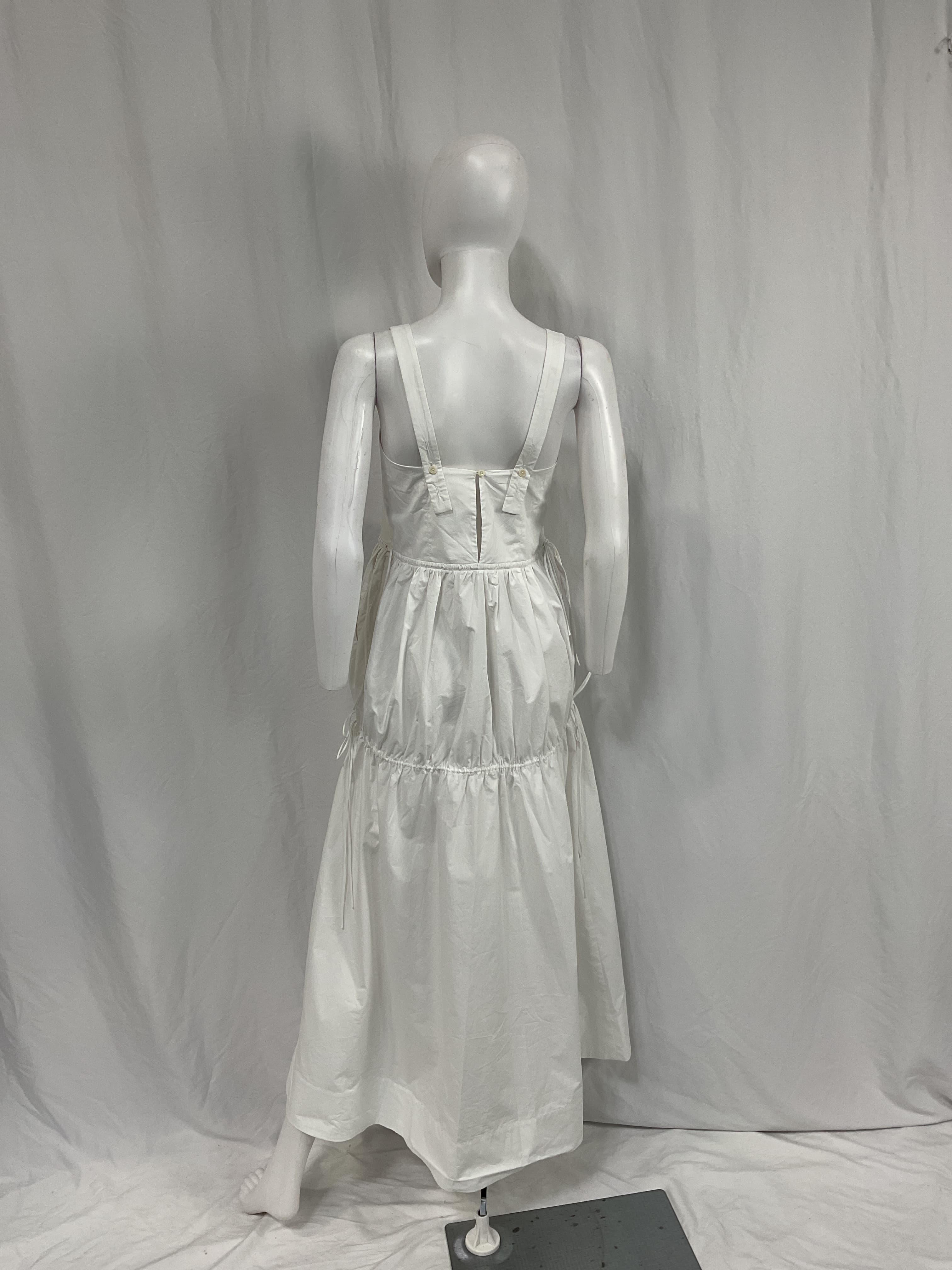 Cotton Poplin Midsummer Dress In White - Image 3