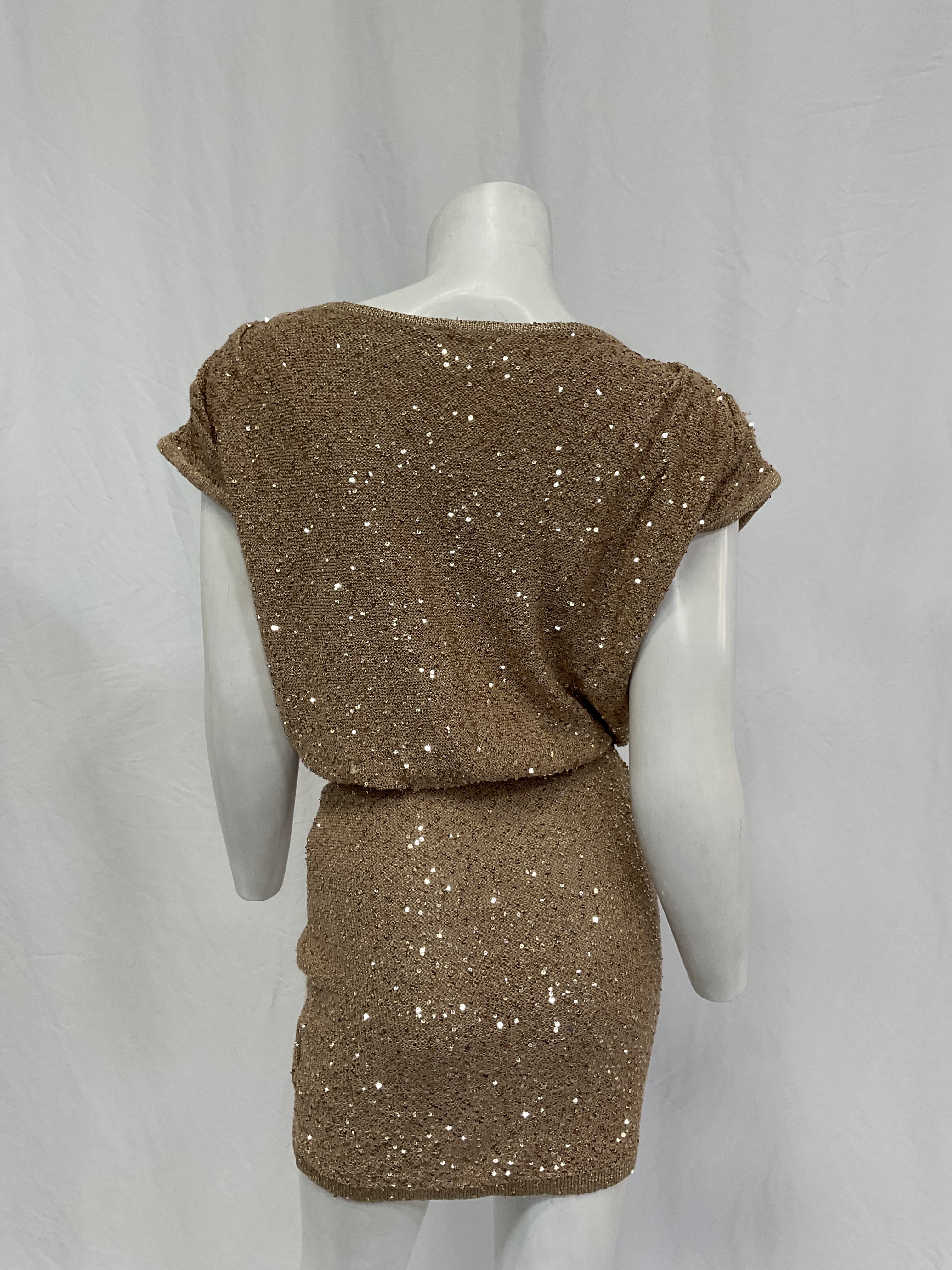 Gleam Mini Dress In Brushed Gold - Image 2