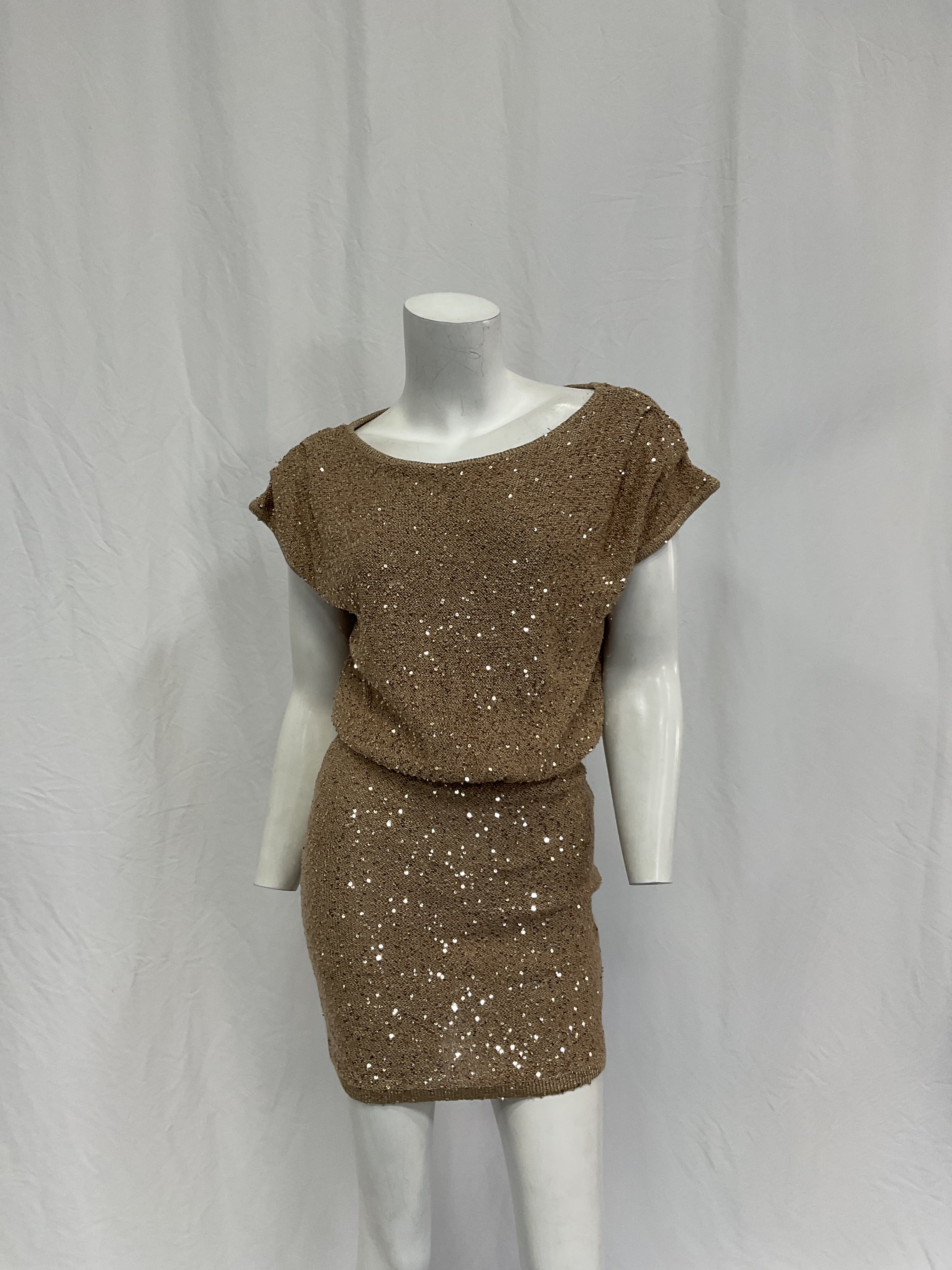 Gleam Mini Dress In Brushed Gold - Image 3