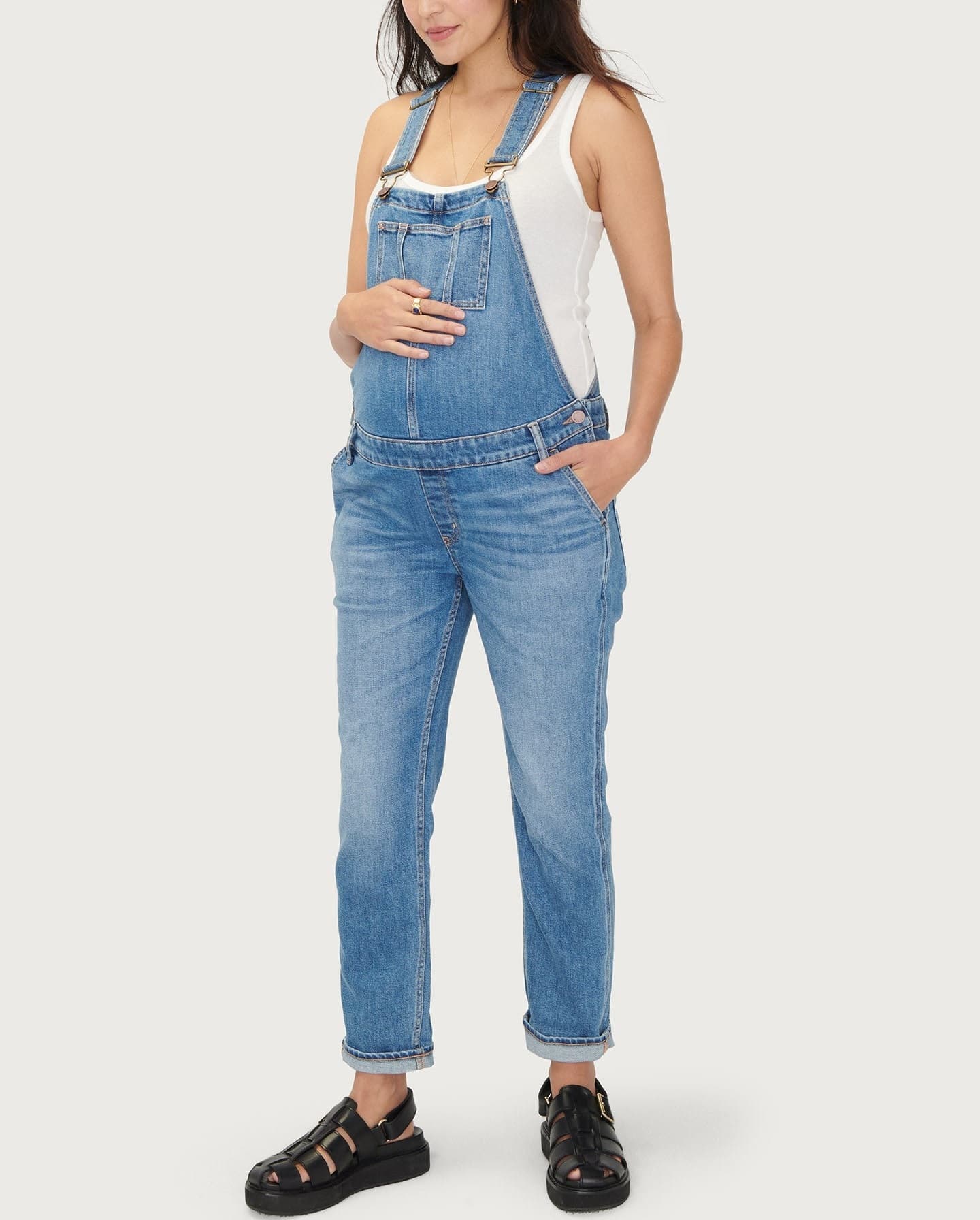 The Denim Maternity Overall - Image 1