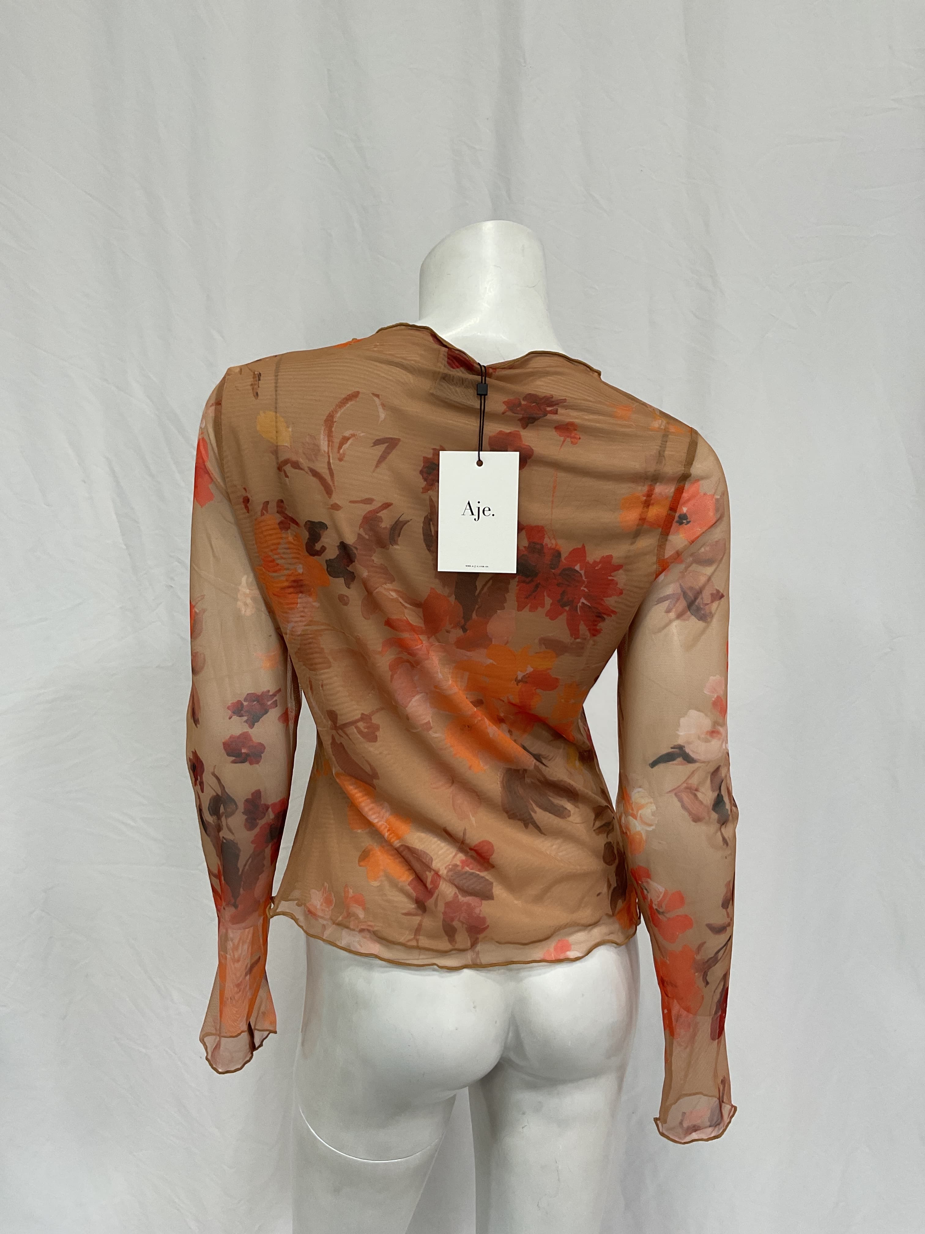 Portal Mesh Skivvy Top In Meadow Blooms - Image 2
