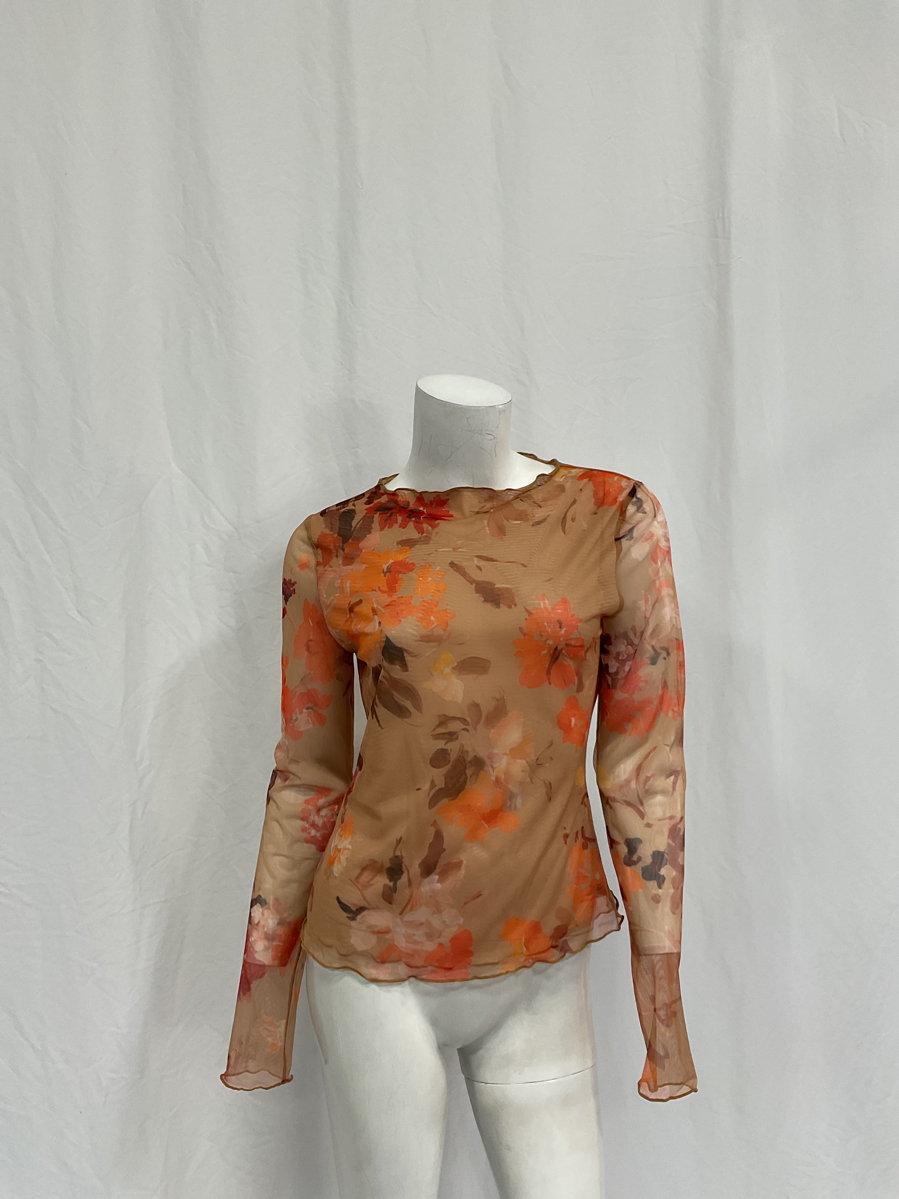 Portal Mesh Skivvy Top In Meadow Blooms - Image 3
