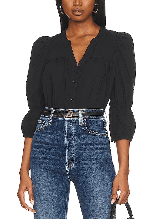 Geneva Romantic Crop Top In Jet Black - Image 1