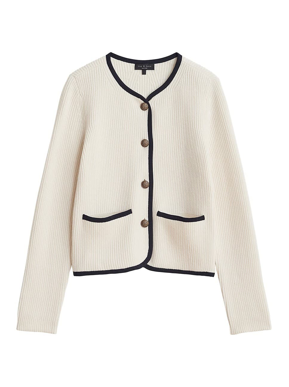 Nancy Wool-Blend Rib-Knit Cardigan - Image 1