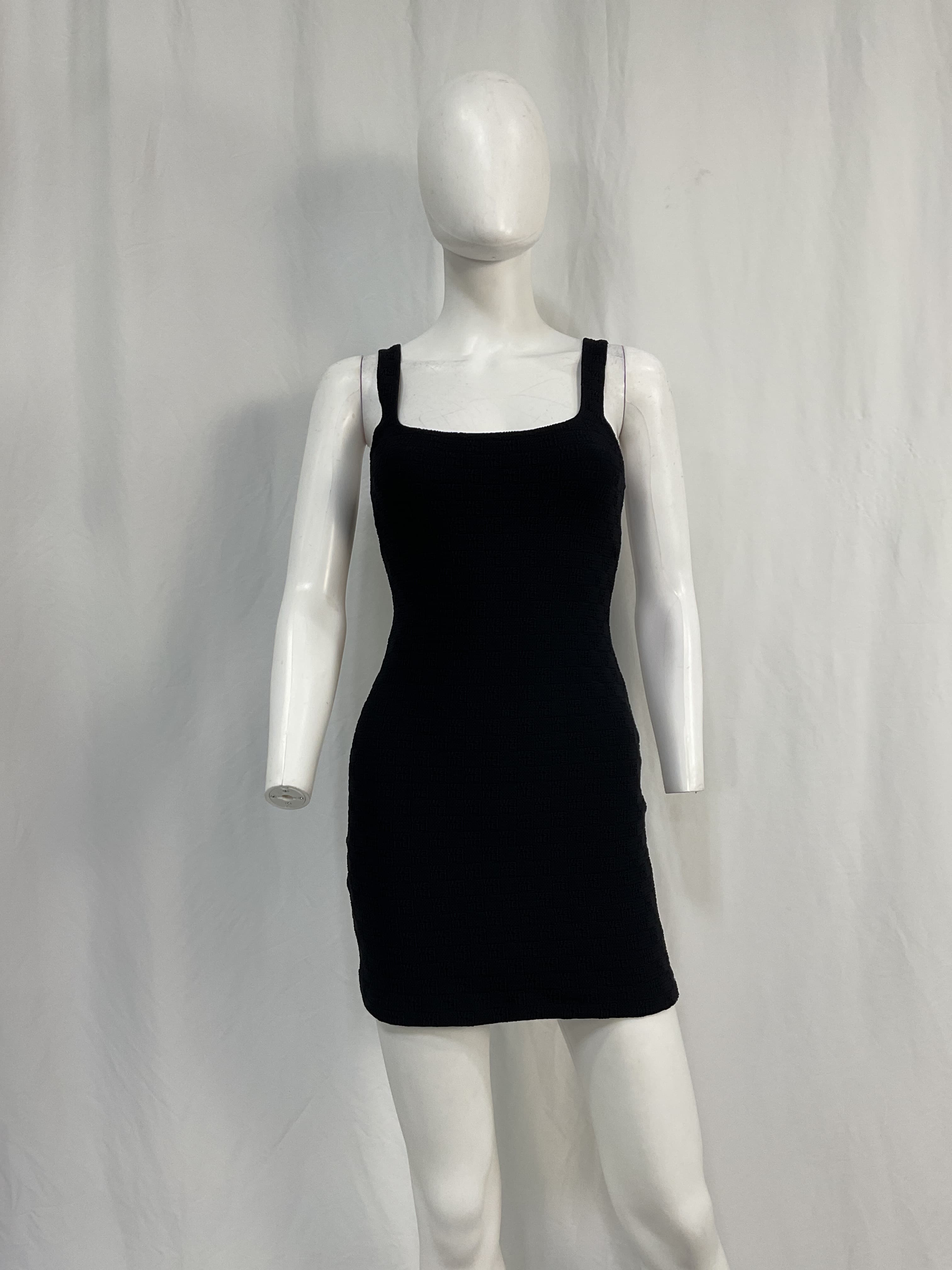 Bodycon Below Knee Dress In Black - Image 2