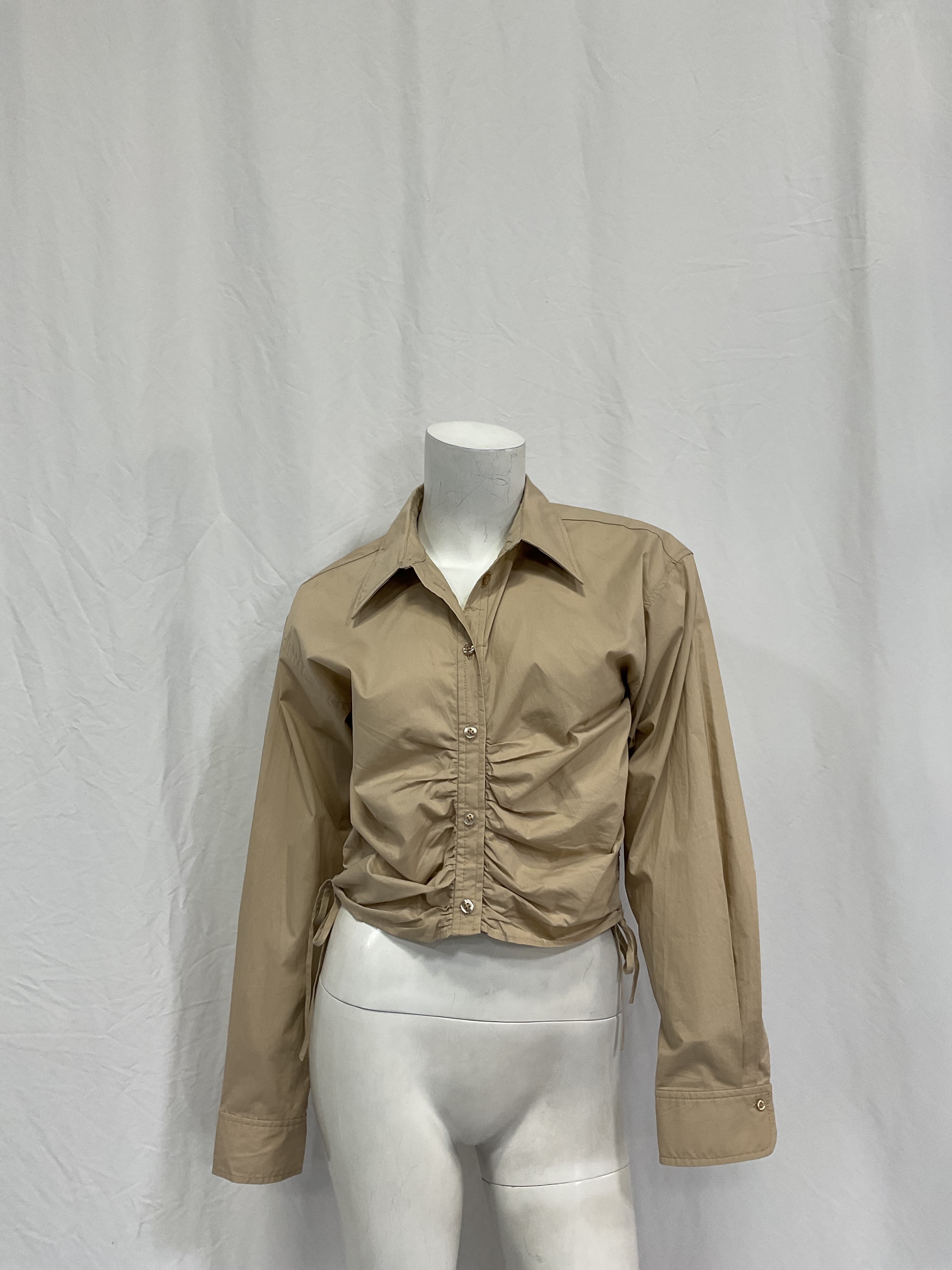 The Lena Blouse In Khaki - Image 2