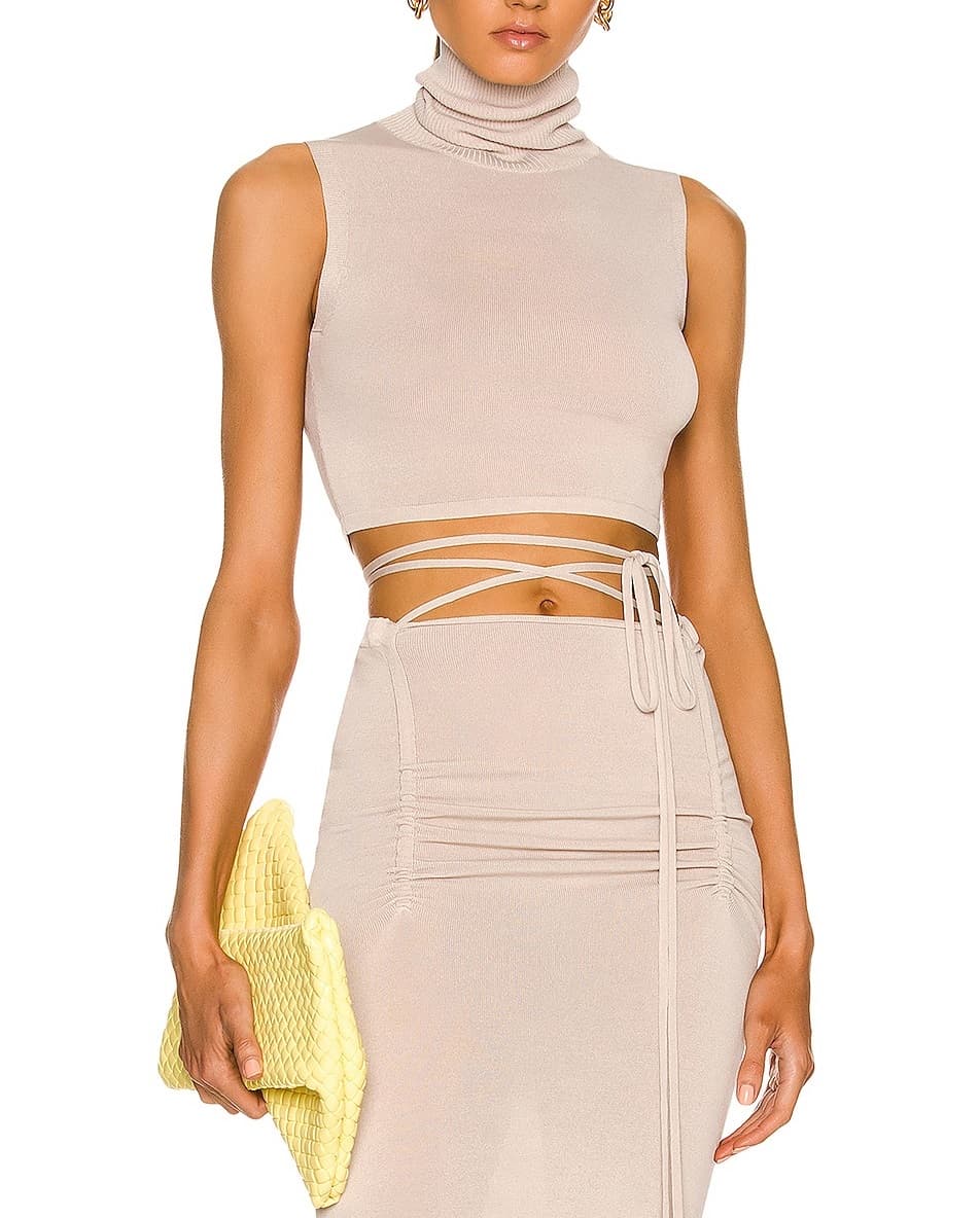 Verona Turtleneck Top In Sand - Image 1