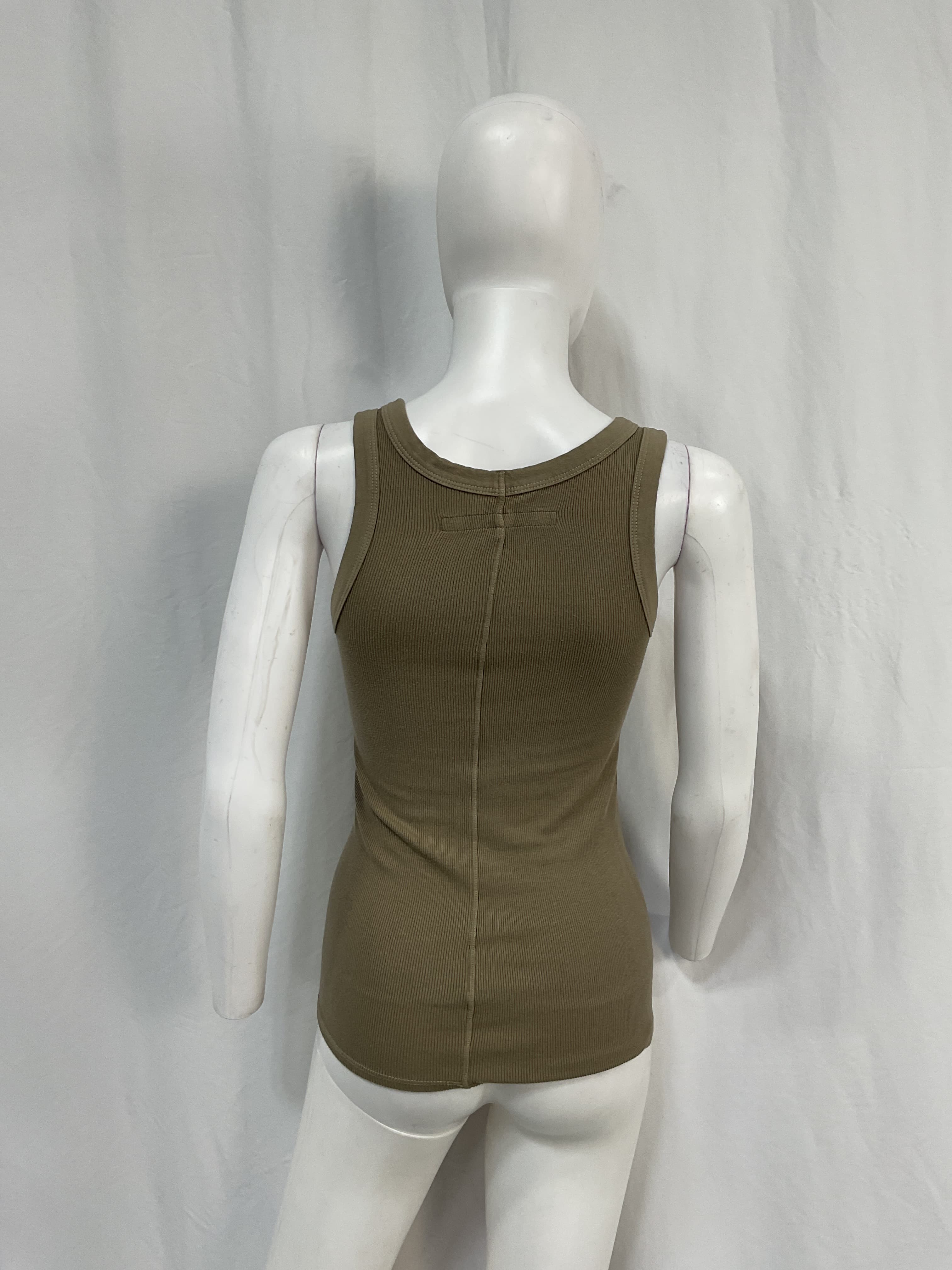 Silk Rib Bold Tank Top In Olive Oil - Image 3