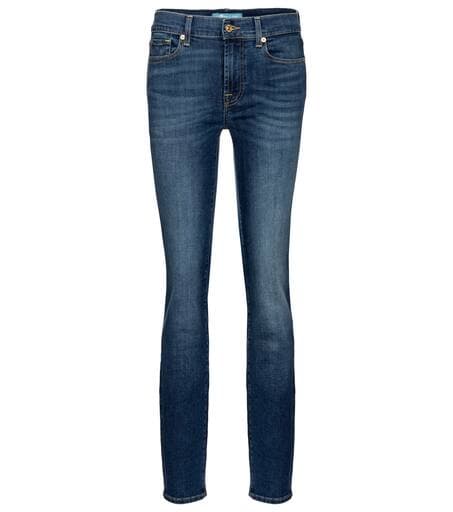7 For All Mankind Roxanne Mid-Rise Slim Jeans - Image 1