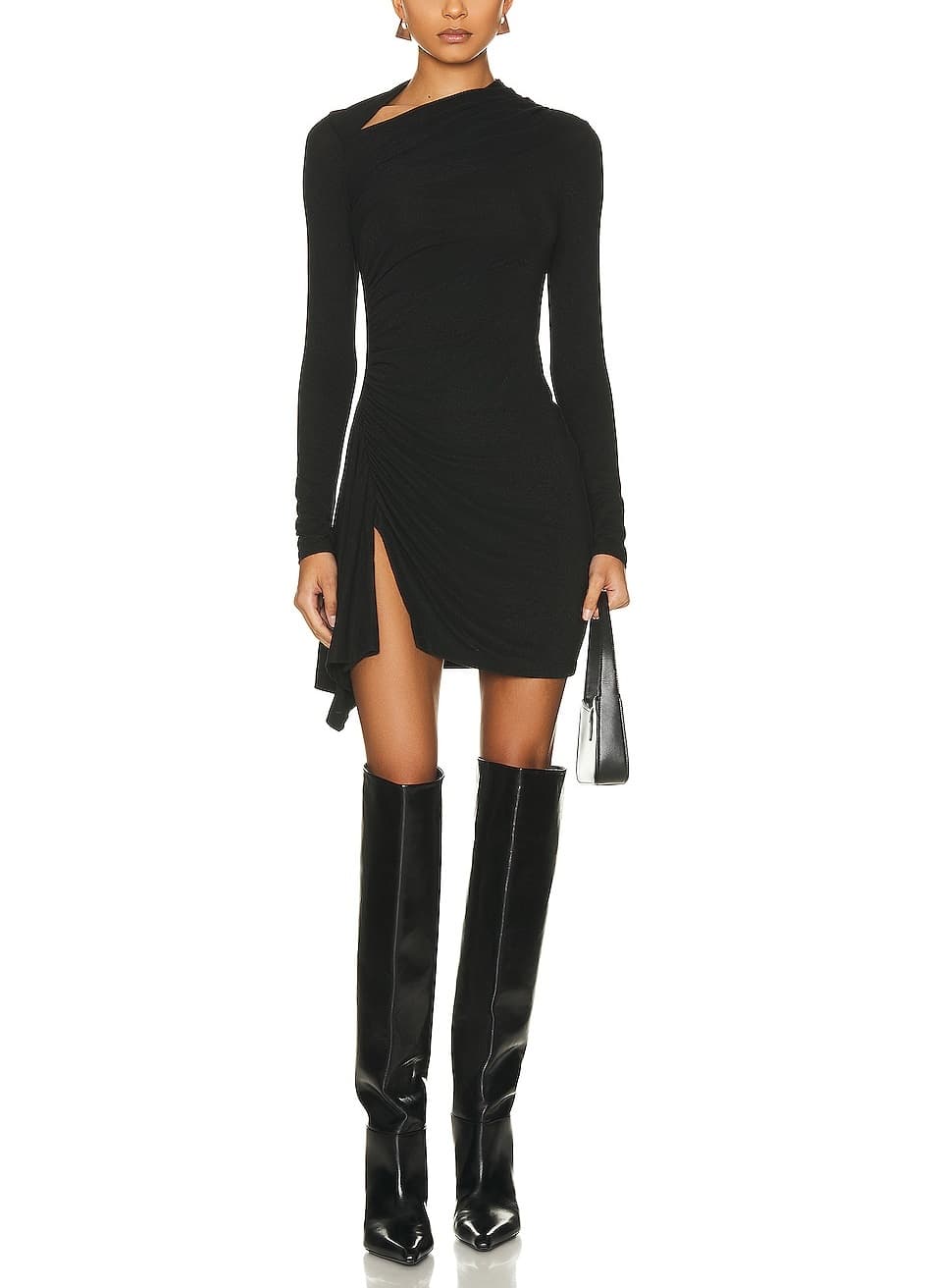 Lurex Jersey Slash Mini Dress - Image 1